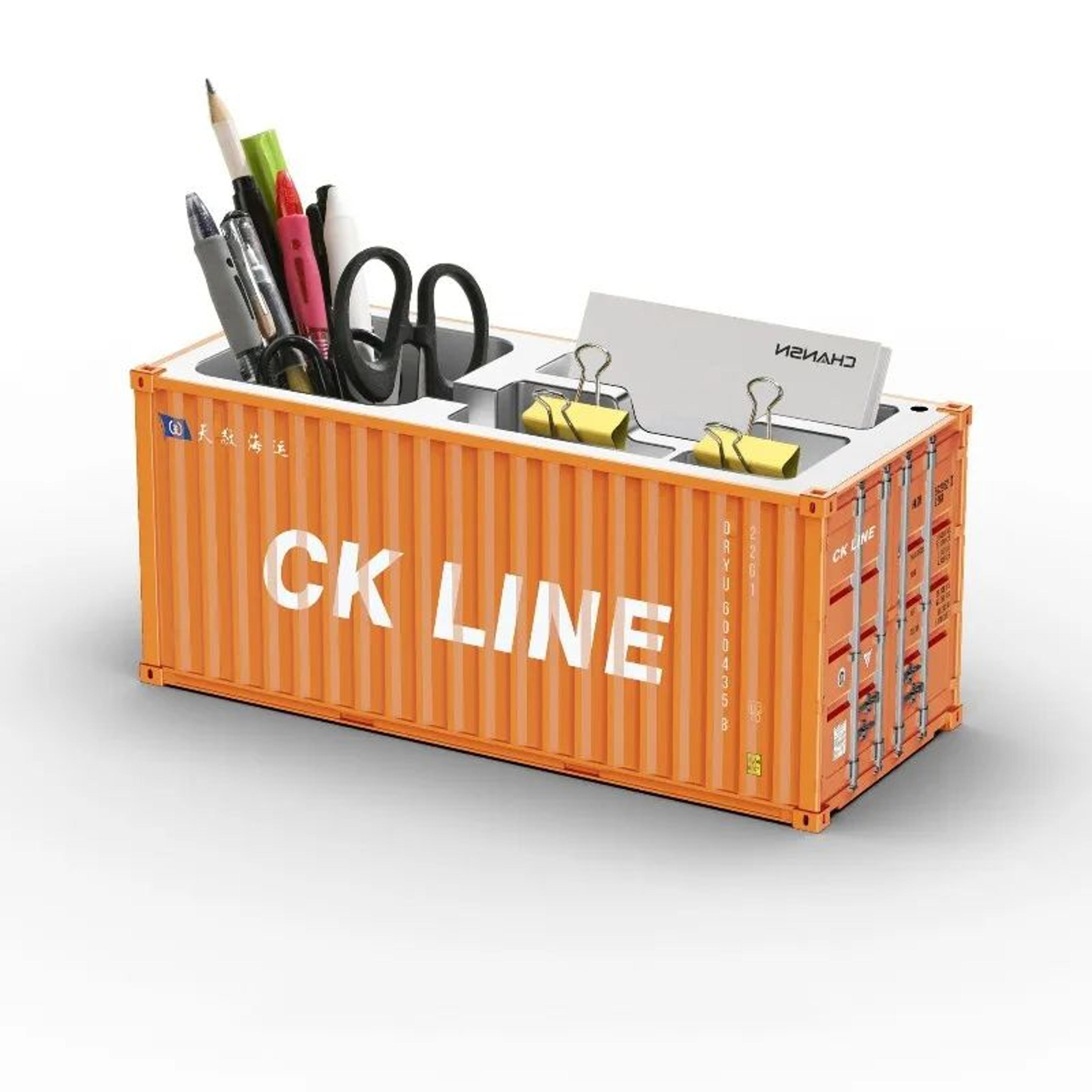 Shipping Container Pen Holder Desk Organizer Desktop Storage Box 4