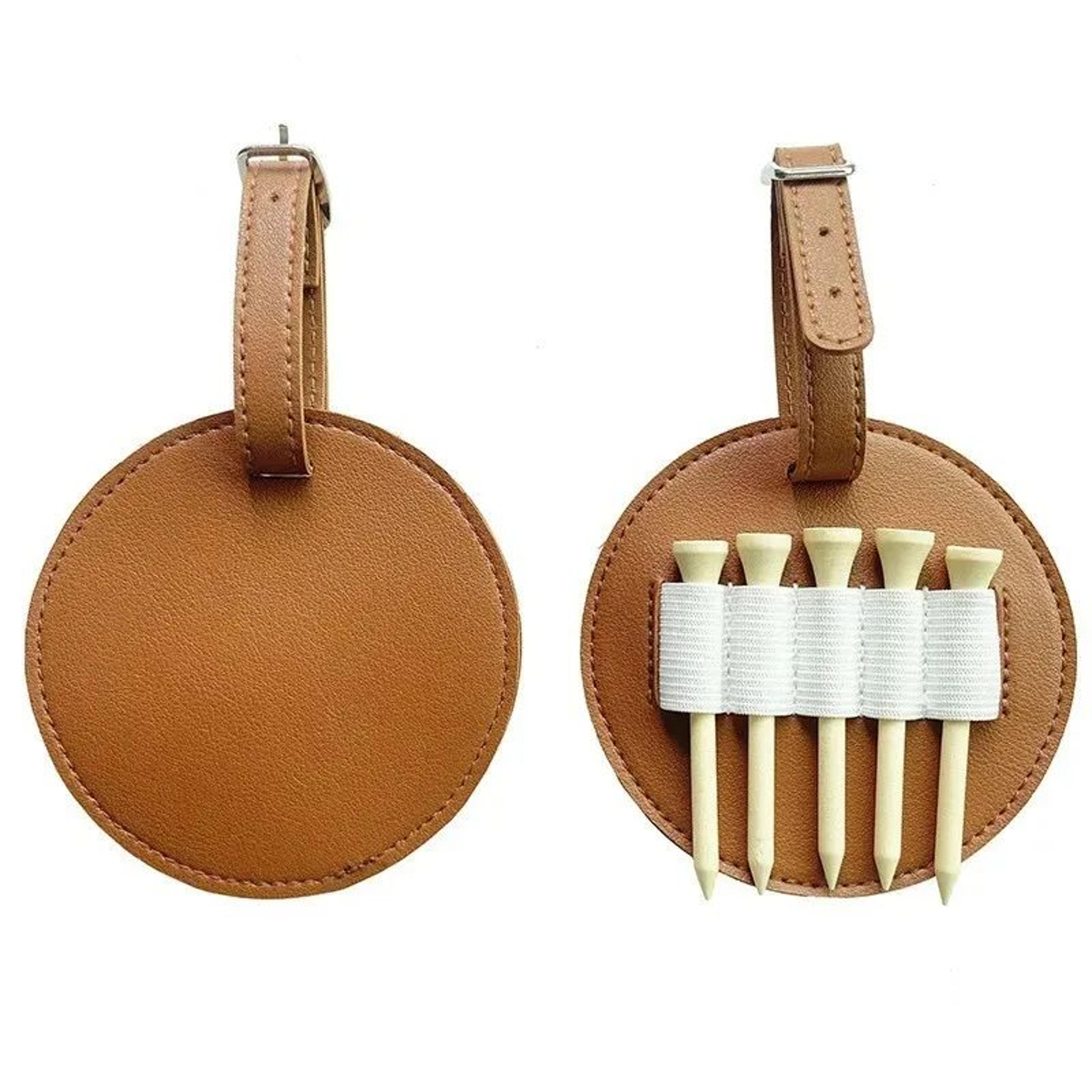 Premium Golf Ball Holder Leather Pouch With Tee Holsters And Belt Loop For Golf Bag 3