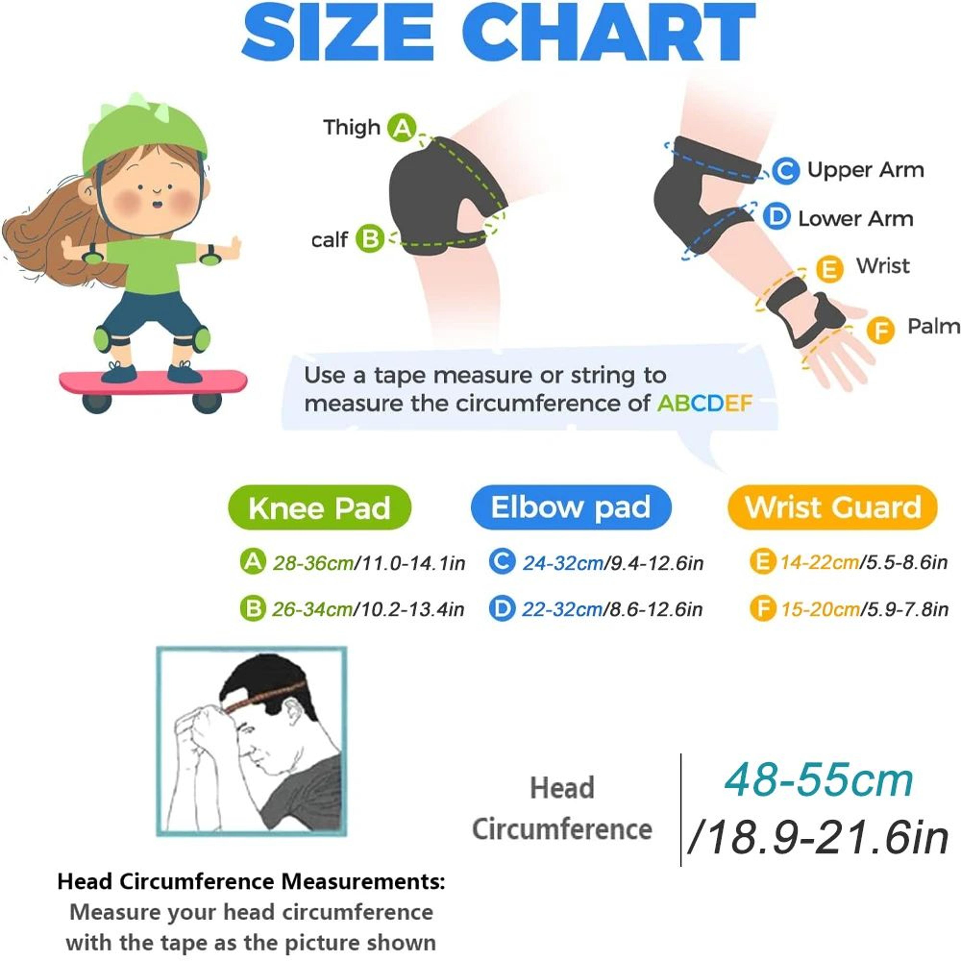 Kids Protective Gear Set 6PCS Knee Elbow Pads With Wrist Guards For Cycling Skating Scooter Riding 3