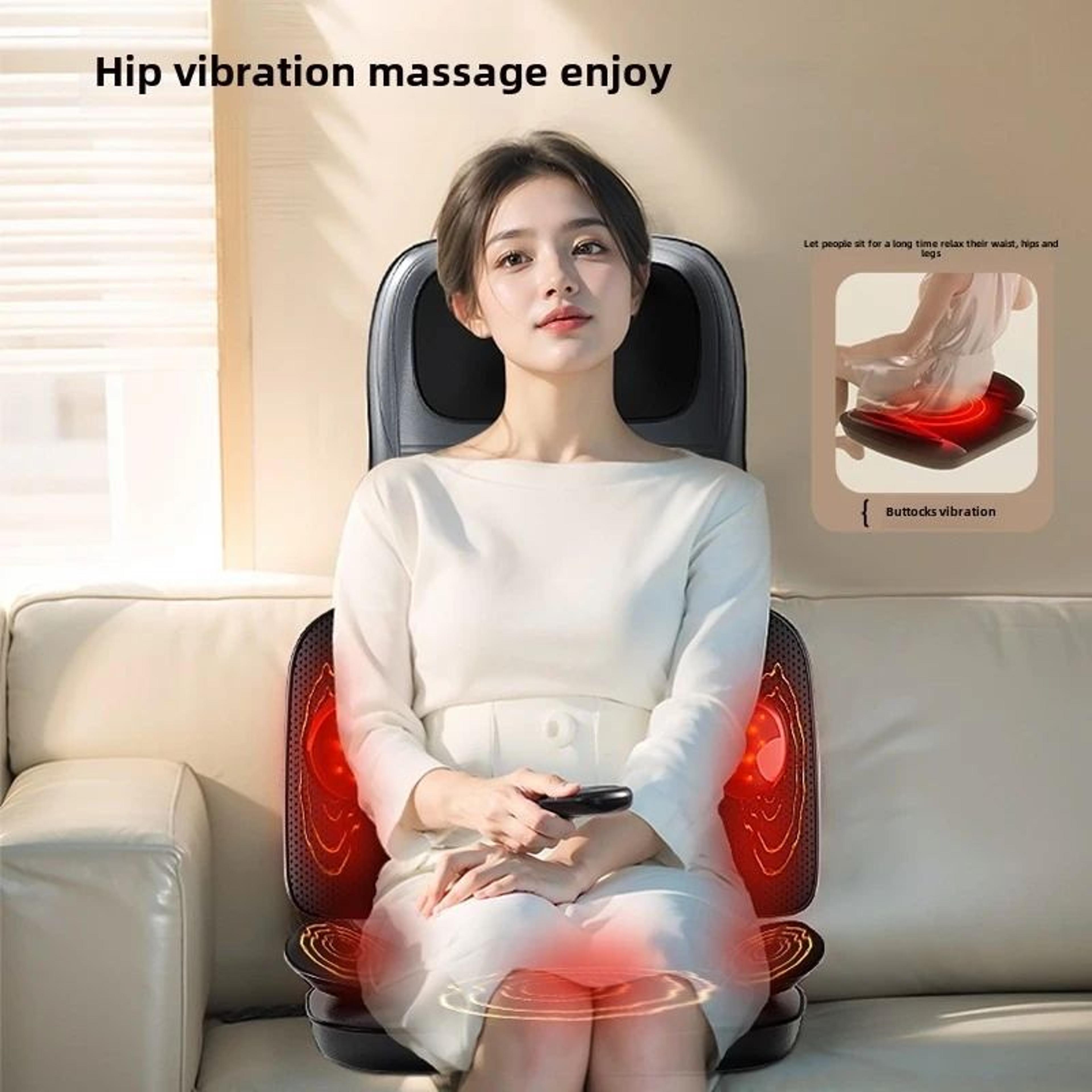 ComfortHeat Massage Seat Cushion With Heat And Back Massager For Home Office Chair 4