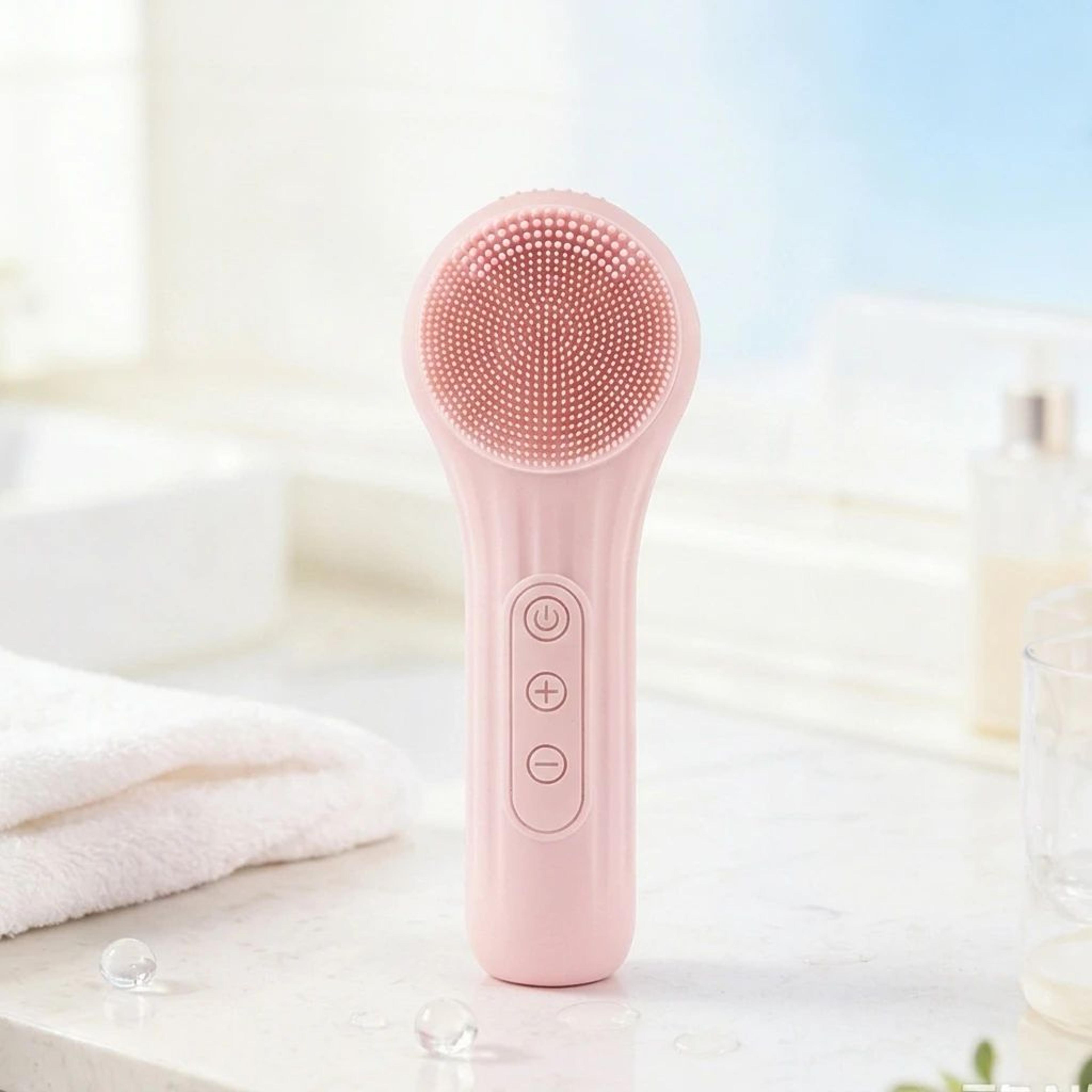 RadianceGlow Sonic Facial Cleansing Brush With Heat Massage Rechargeable Silicone Face Scrubber 7