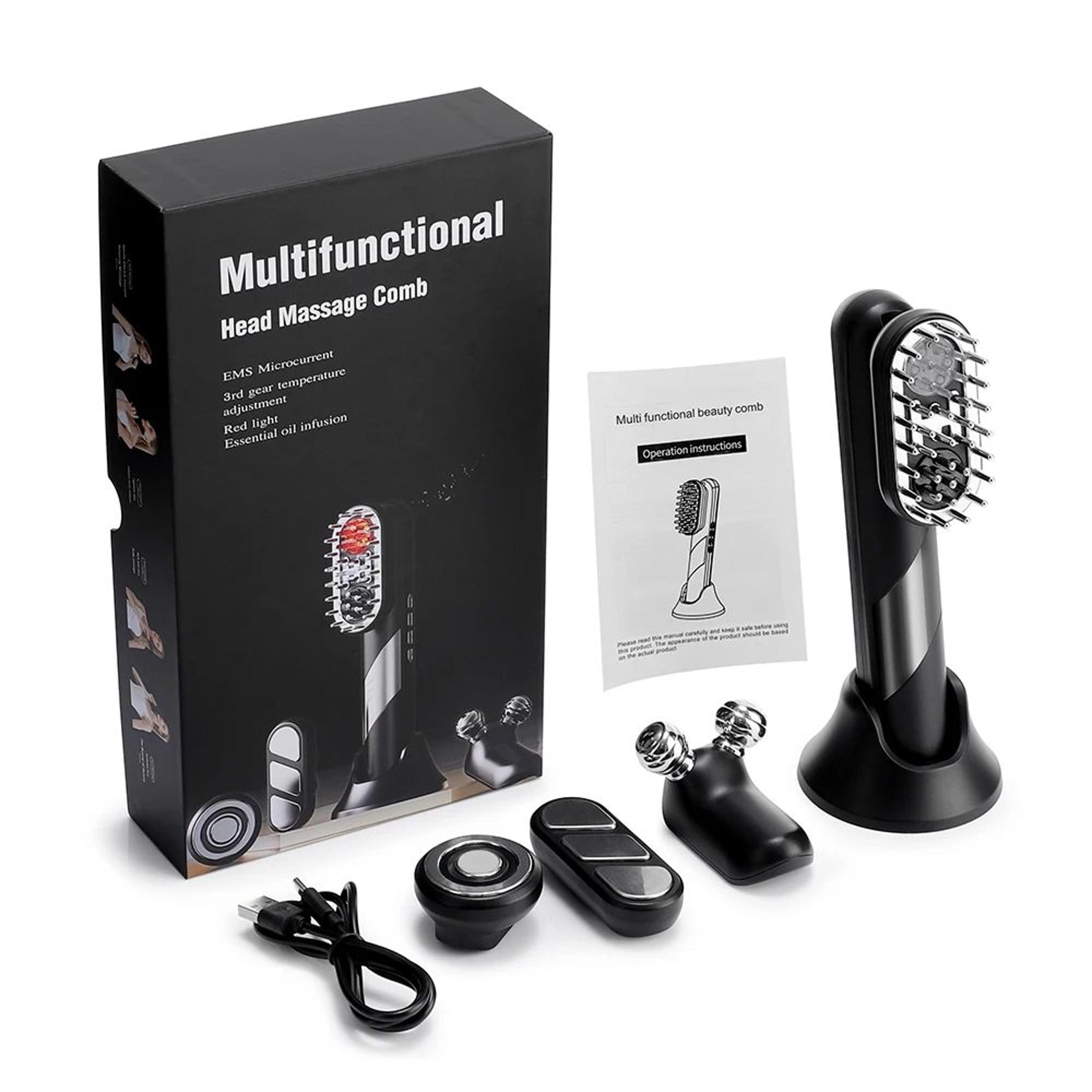 4in1 EMS Scalp Massager With Red Light Therapy Hair Growth Comb For Scalp Face And Body 6