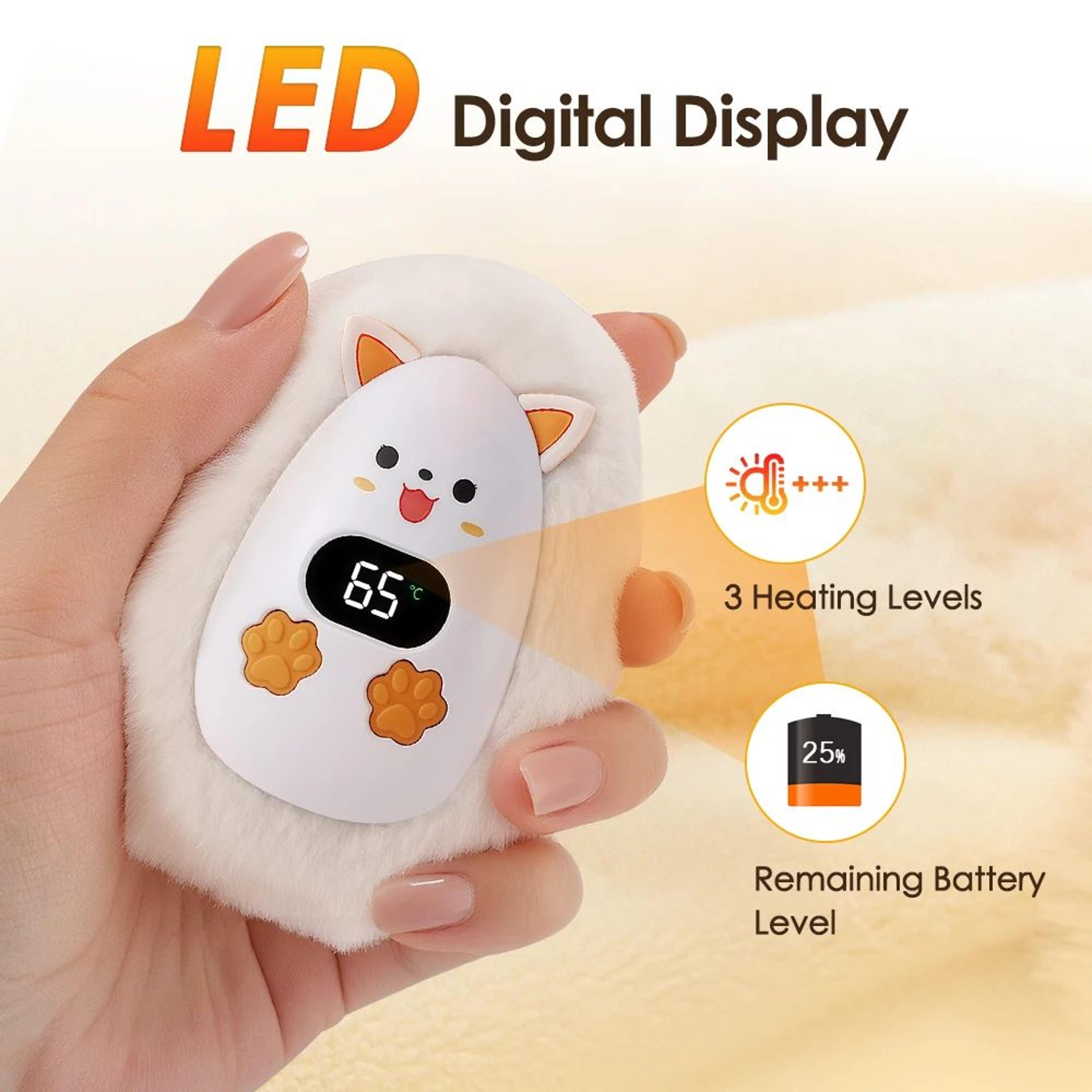 CozyFox Rechargeable Hand Warmer Plush Pocket Heater With Portable Hand Warmer 3 Heat Levels 1