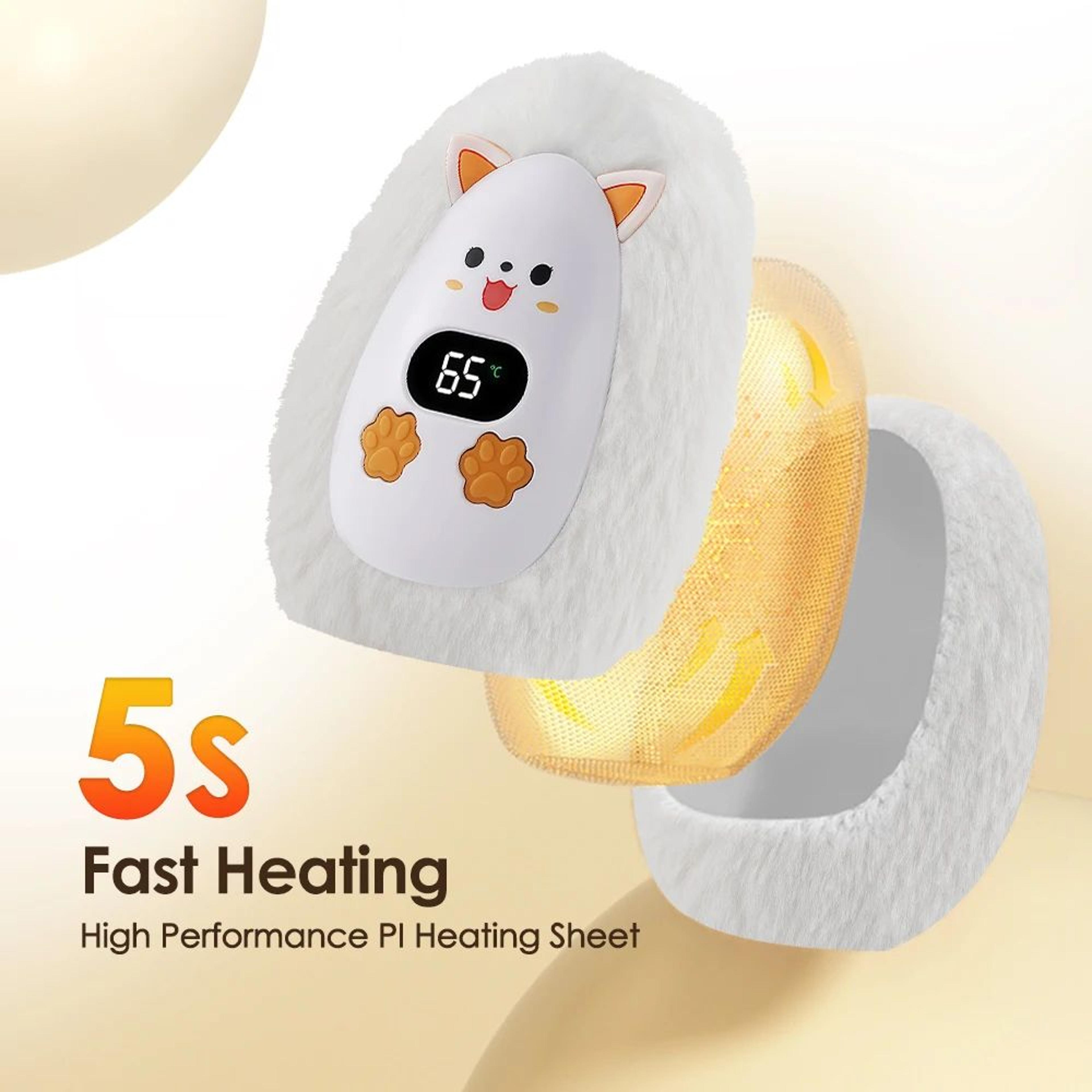 CozyFox Rechargeable Hand Warmer Plush Pocket Heater With Portable Hand Warmer 3 Heat Levels 4