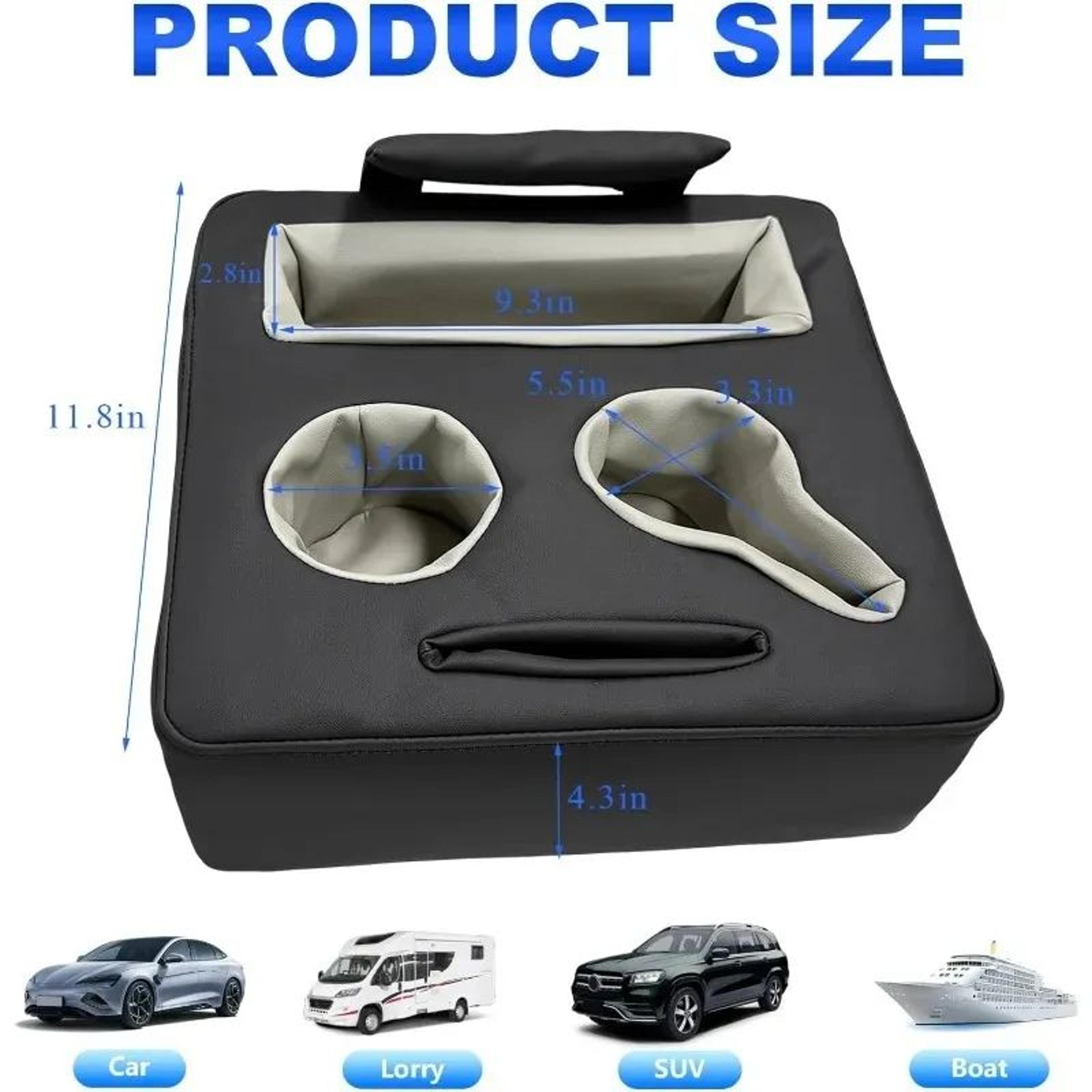 Universal Car Rear Cup Holder And Car Seat Organizer Waterproof PU Leather Storage Tray 1