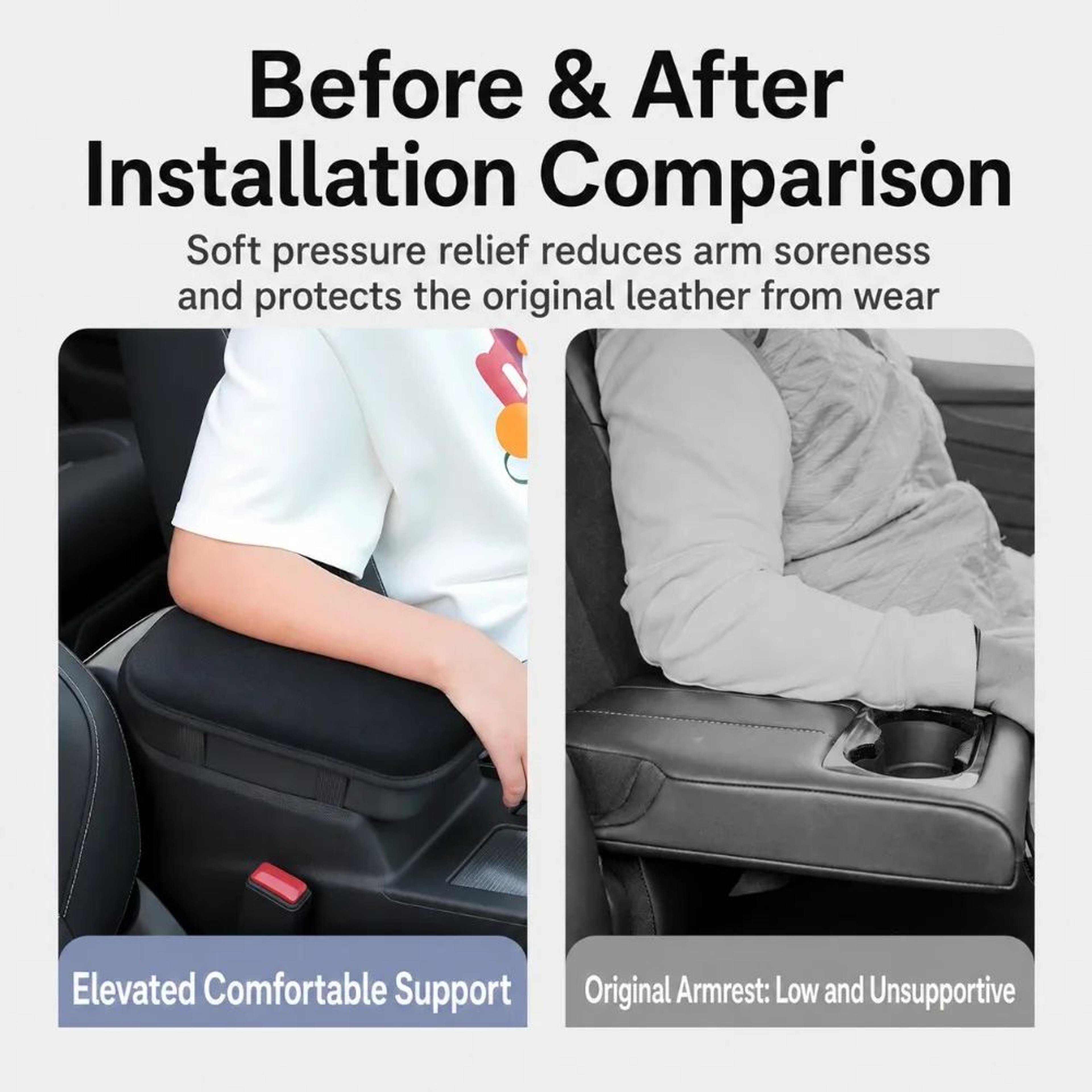 Universal Car Armrest Cushion Plush Center Console Cushion NonSlip Armrest Pad 5