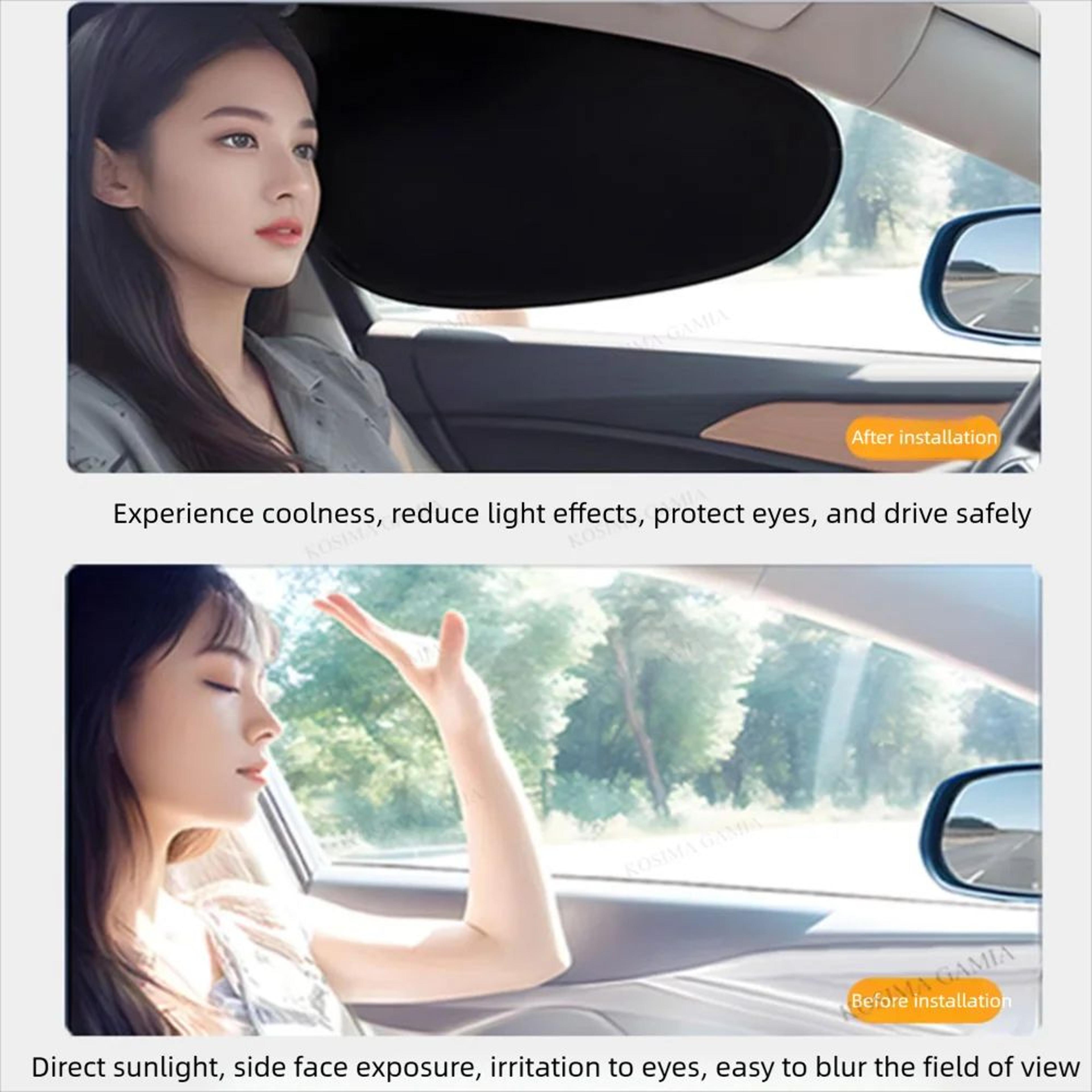 Electrostatic Car Window Sun Shade 4Layer UV Blocking AntiGlare Side Window Visor 1