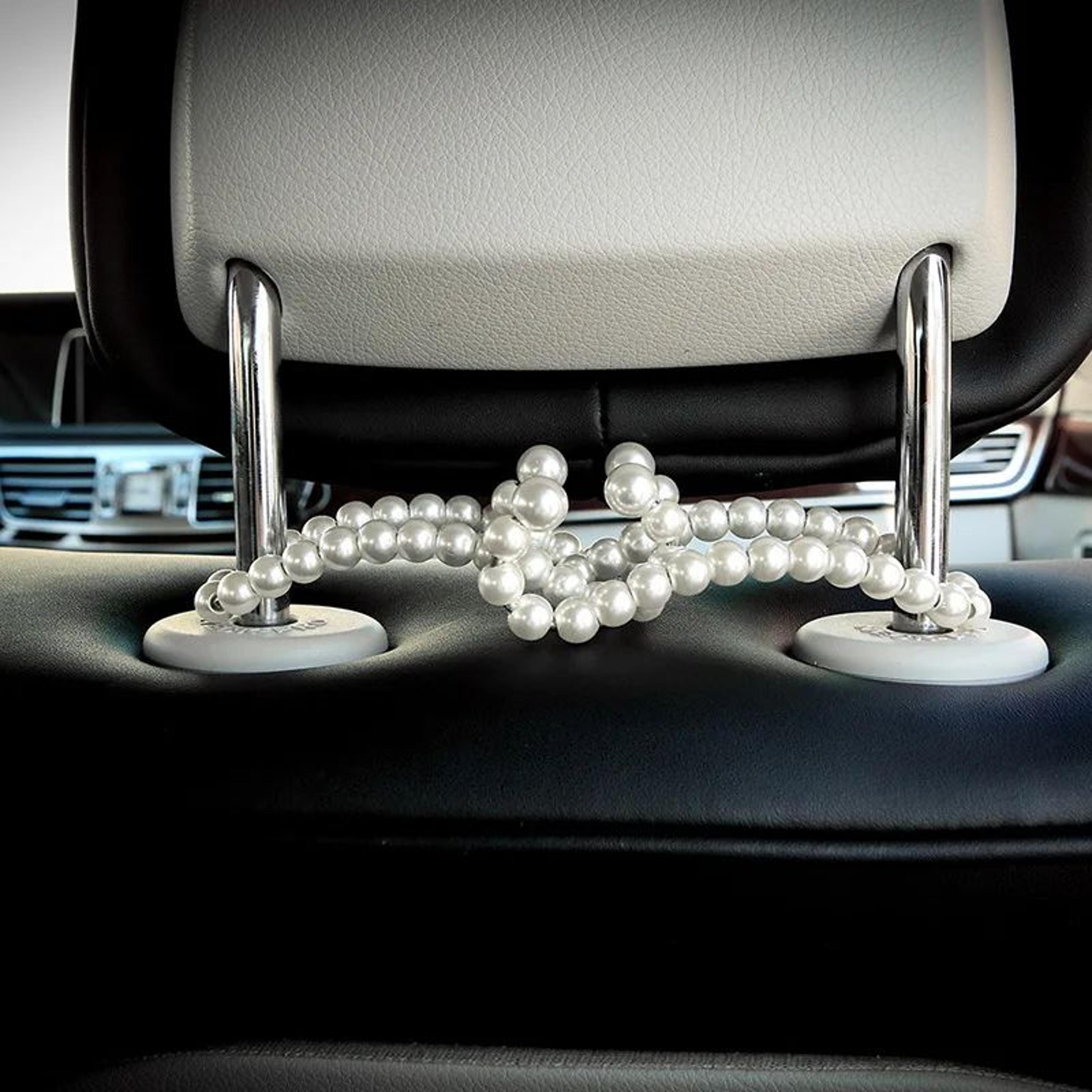 Pearl Luxe Car Seat Headrest Hook Stainless Steel Car Purse Hook Backseat Organizer 1