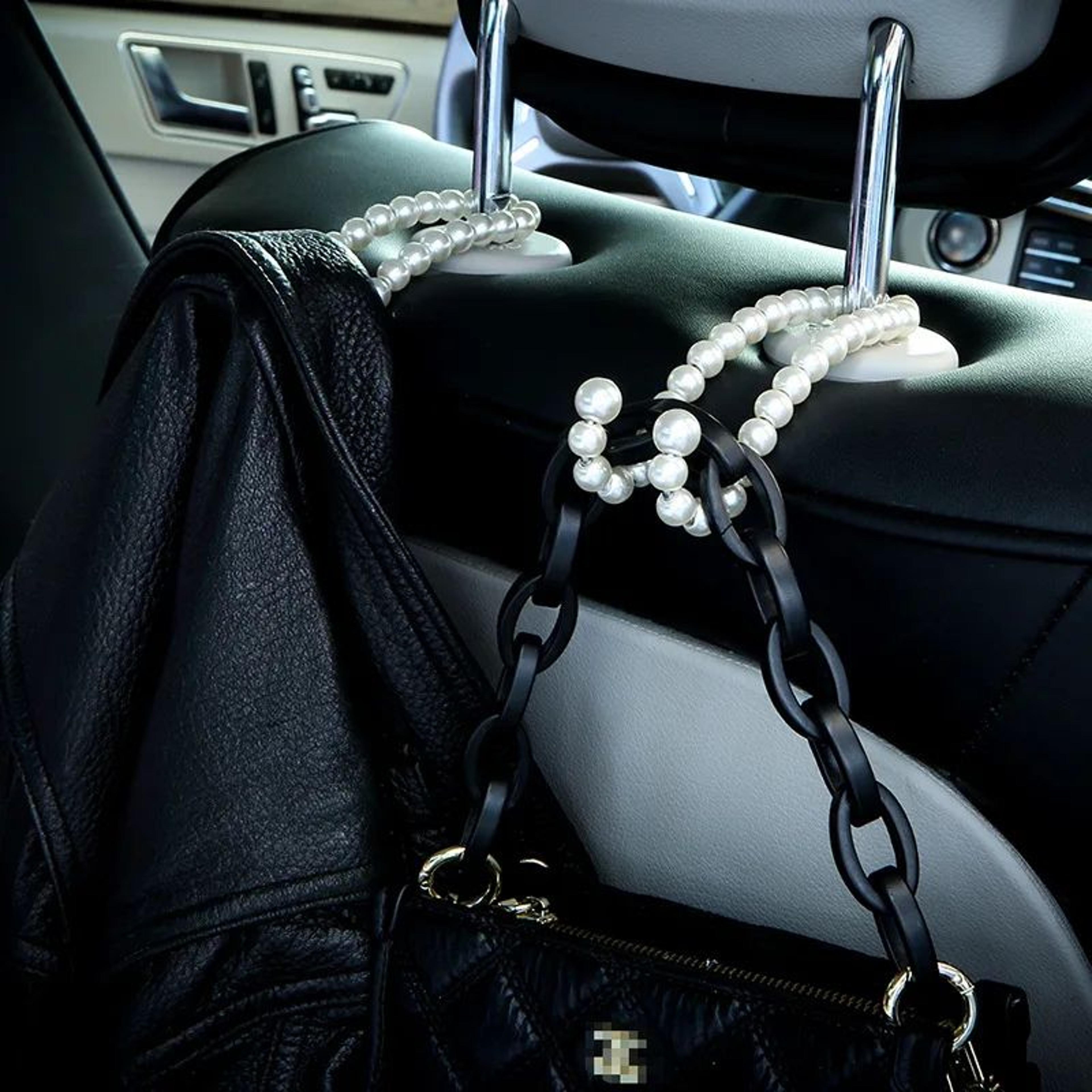 Pearl Luxe Car Seat Headrest Hook Stainless Steel Car Purse Hook Backseat Organizer 2