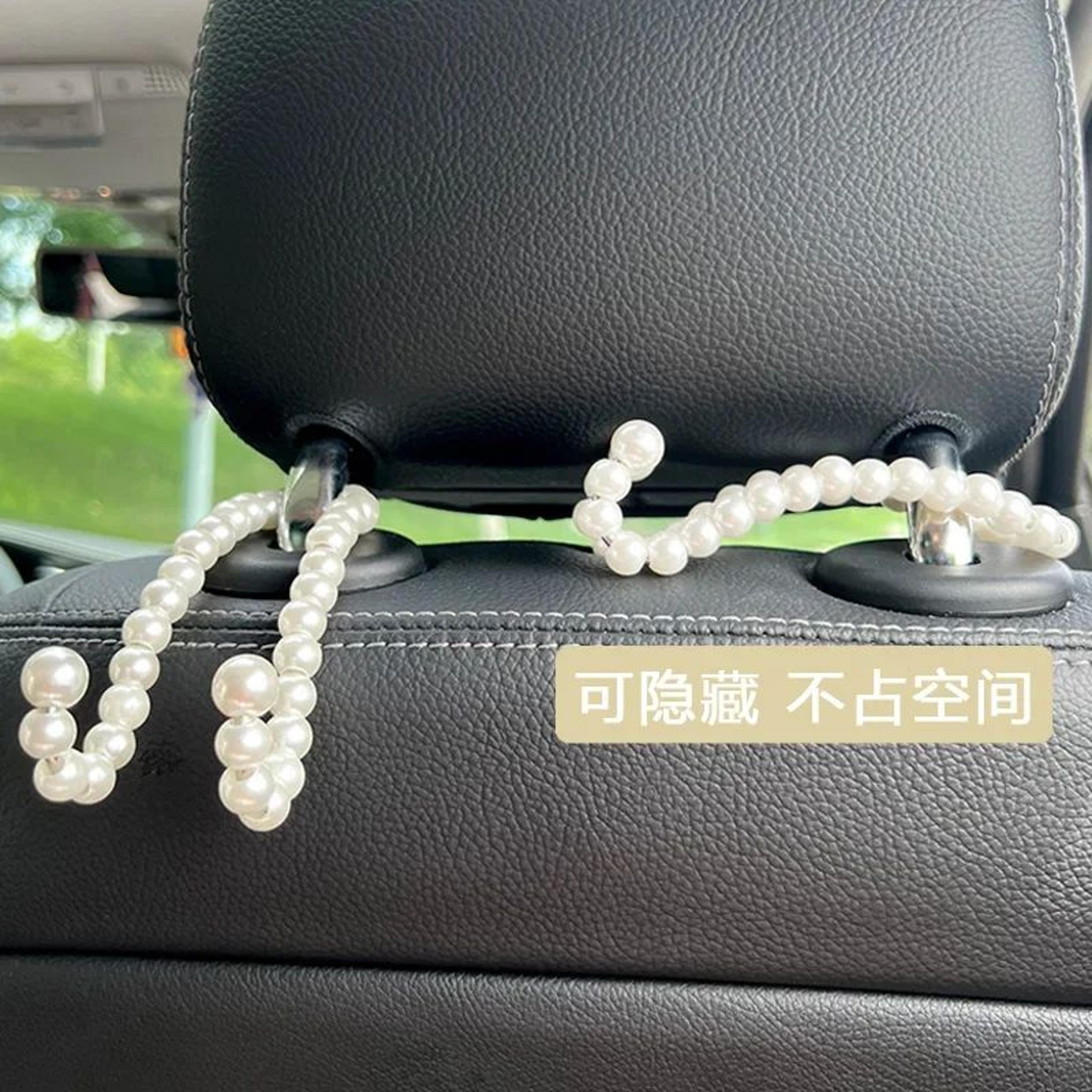 Pearl Luxe Car Seat Headrest Hook Stainless Steel Car Purse Hook Backseat Organizer 4