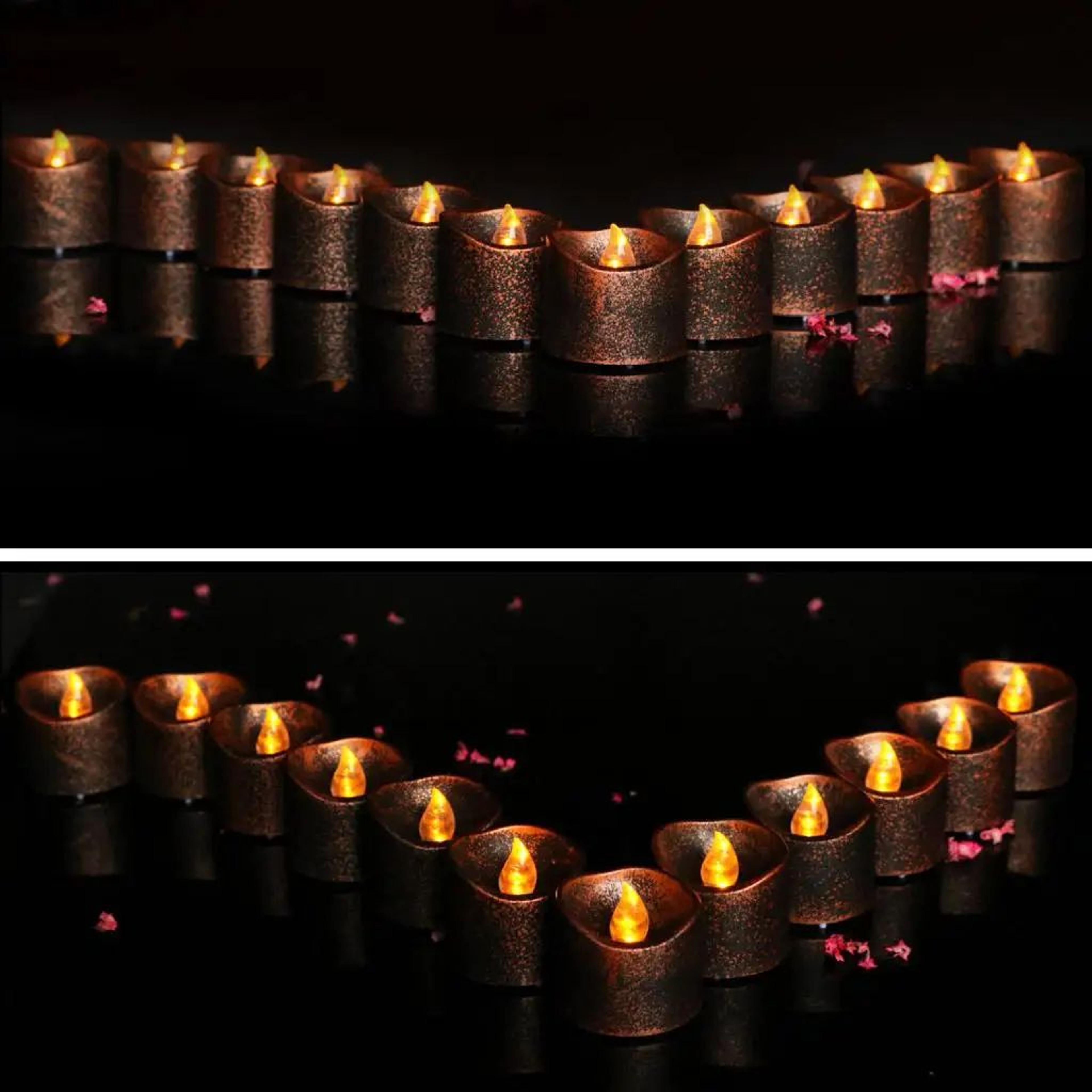 Vintage Black Wax Flameless LED Candle Battery Operated LED Tea Light For Home And Event Decor 1
