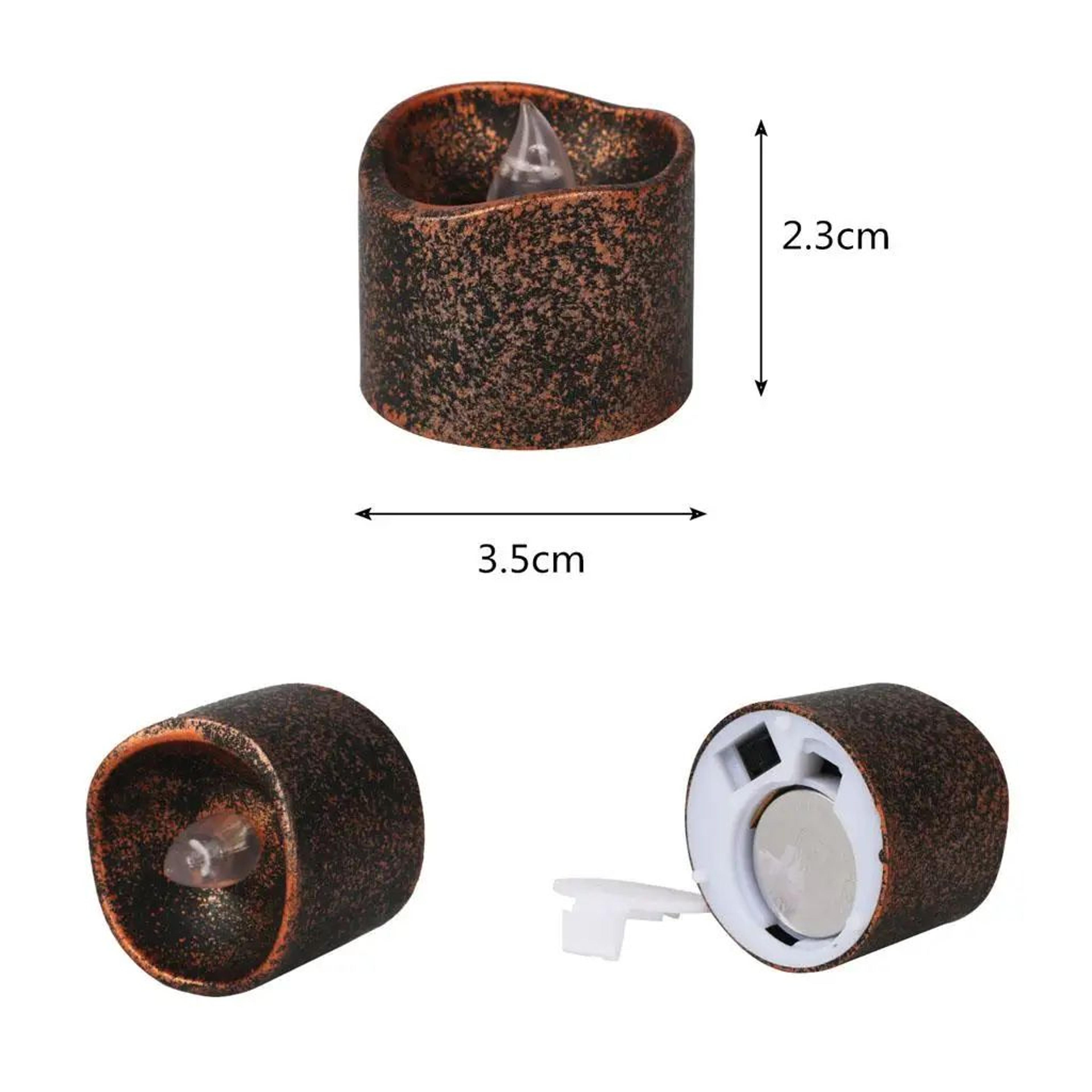 Vintage Black Wax Flameless LED Candle Battery Operated LED Tea Light For Home And Event Decor 5