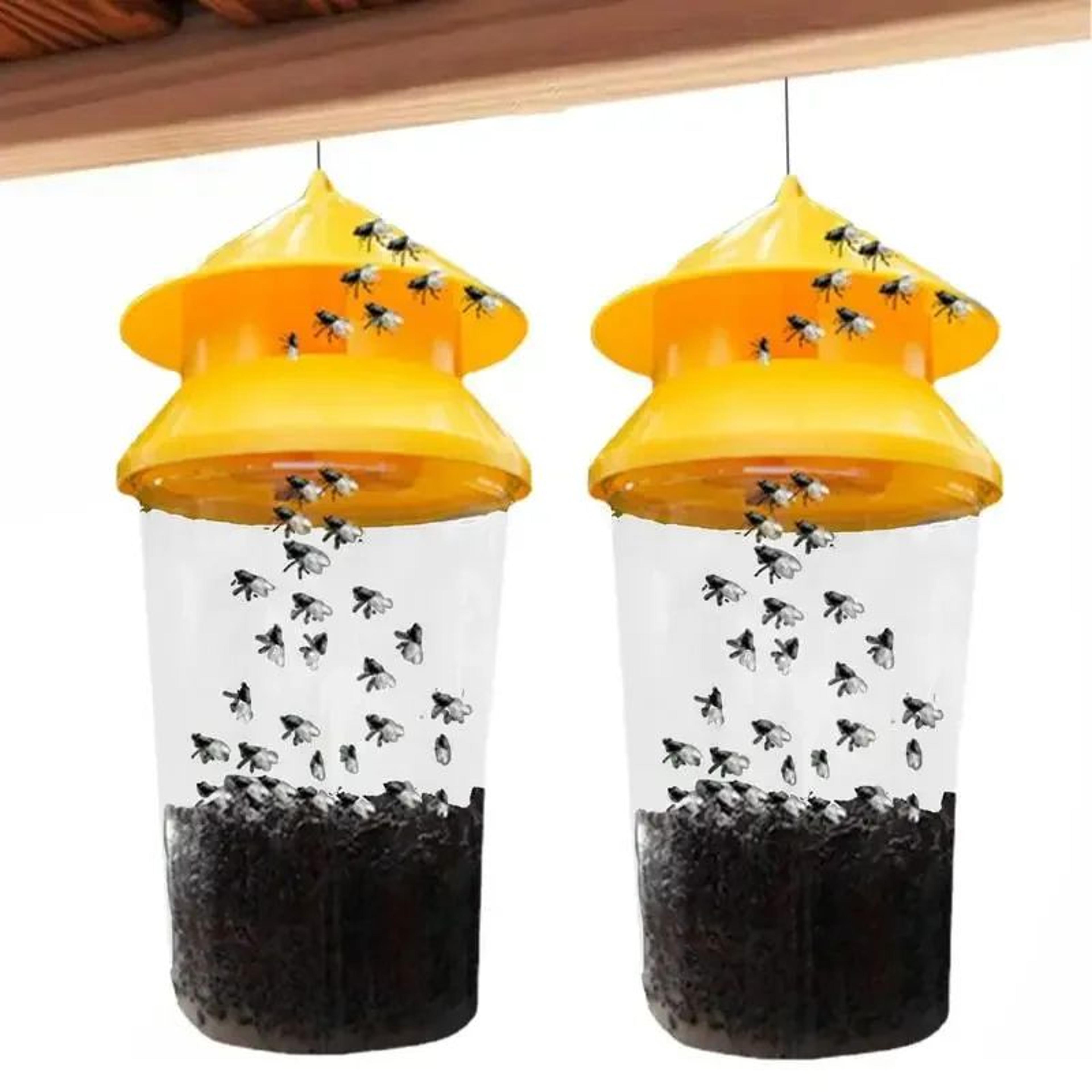 2Pack Reusable Outdoor Fly Traps With Bait Containers For Barns Farms  Gardens 2