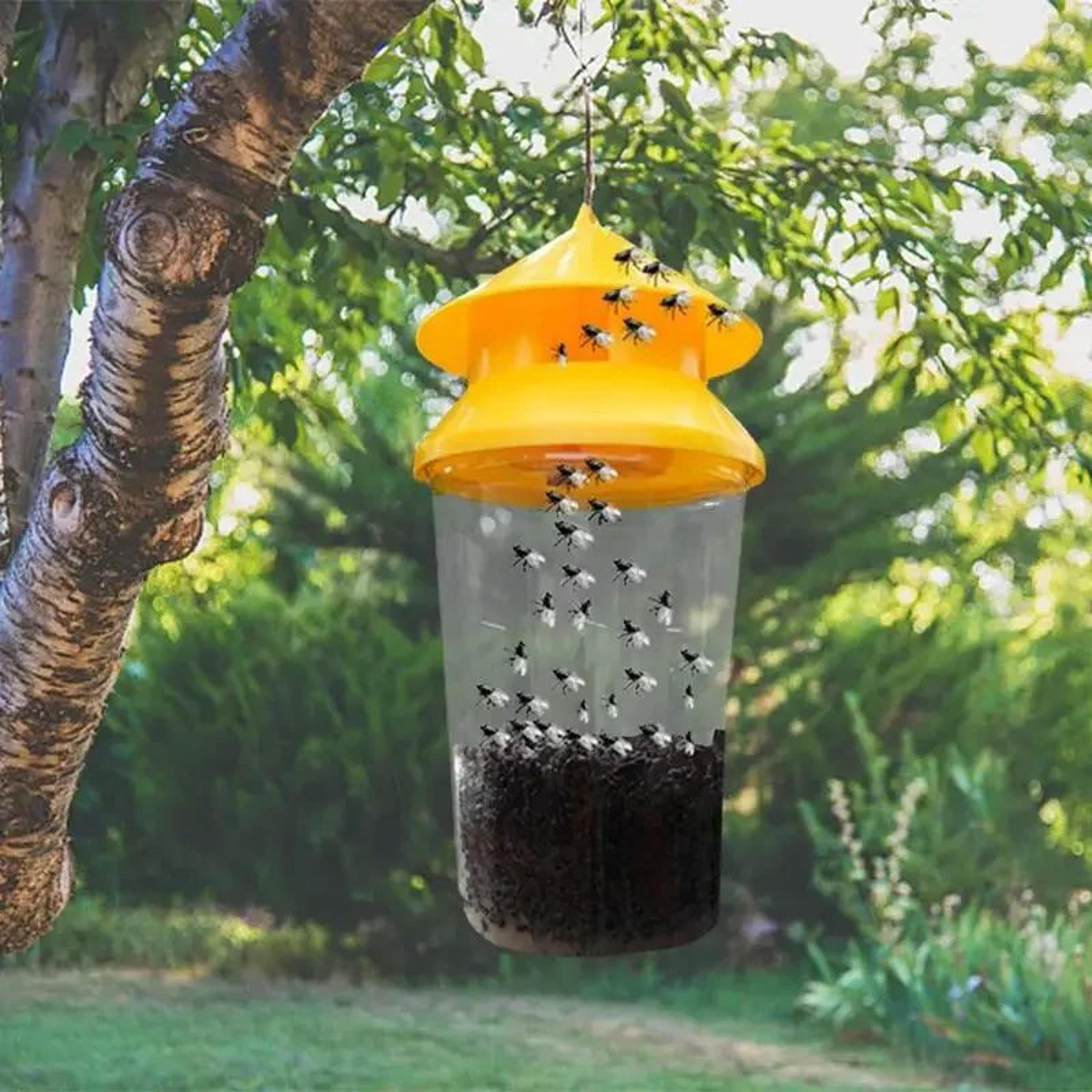 2Pack Reusable Outdoor Fly Traps With Bait Containers For Barns Farms  Gardens 3