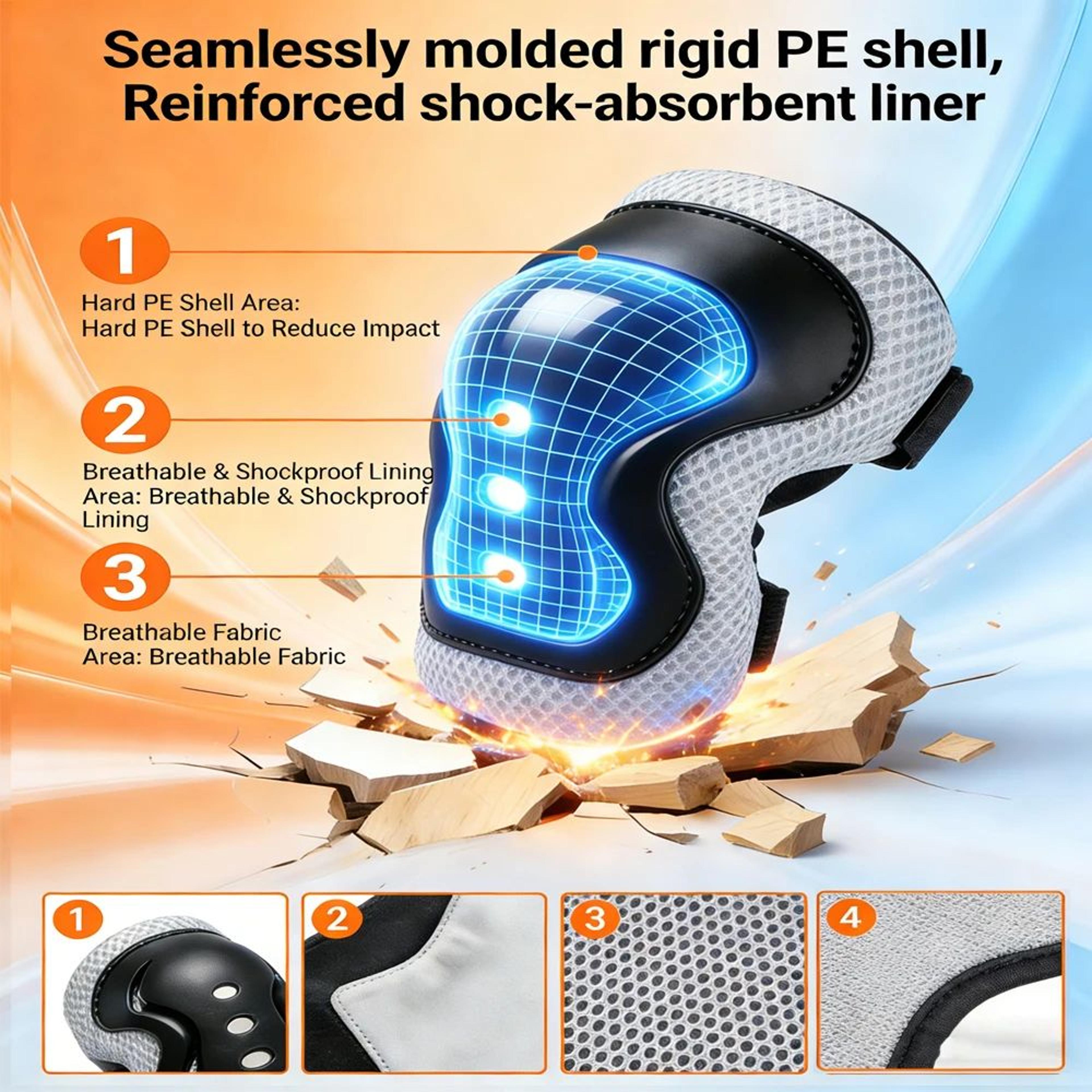 SafeRide Kids Bike Helmet Set With Protective Pads Adjustable Kids Protective Gear For Cycling And  1