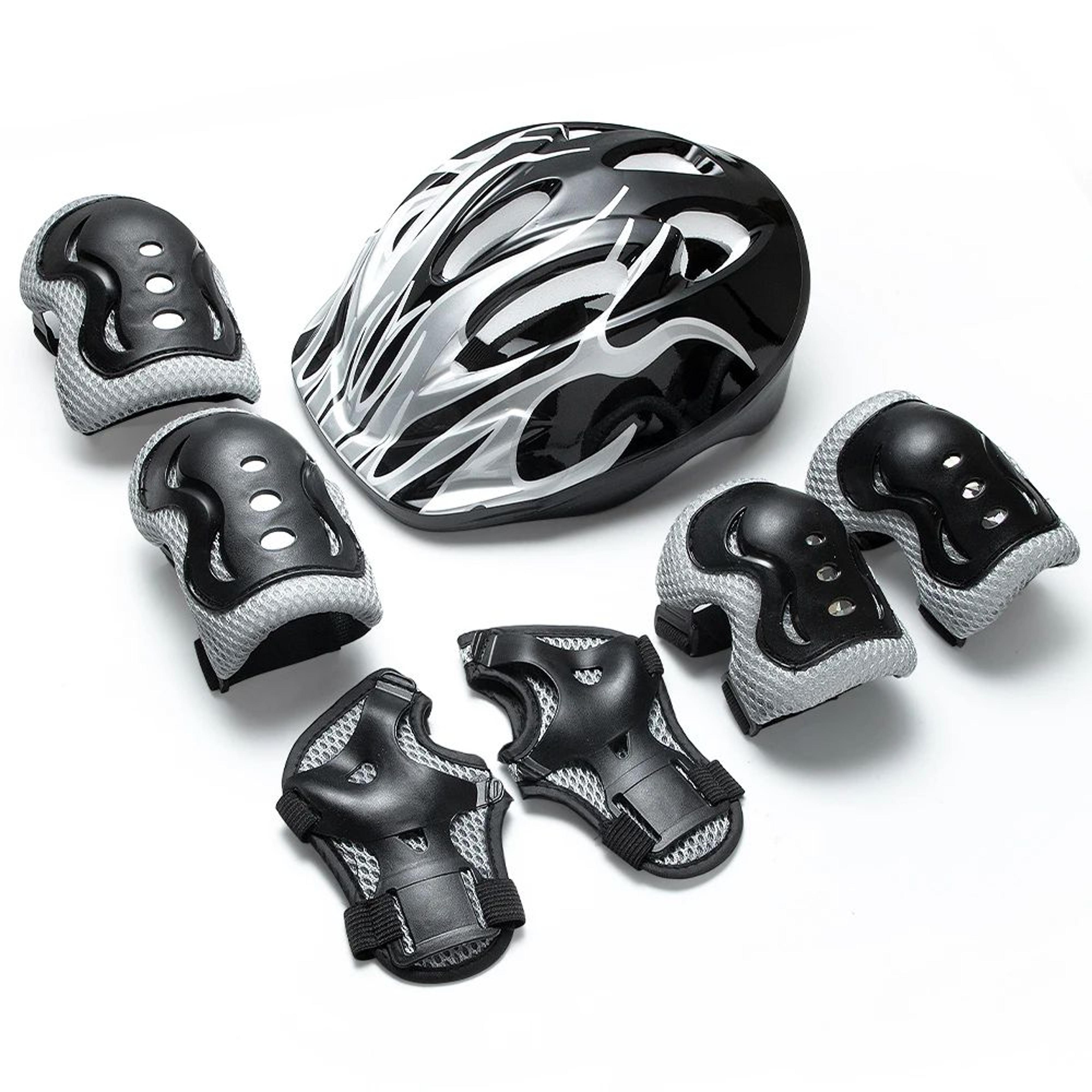 SafeRide Kids Bike Helmet Set With Protective Pads Adjustable Kids Protective Gear For Cycling And  5