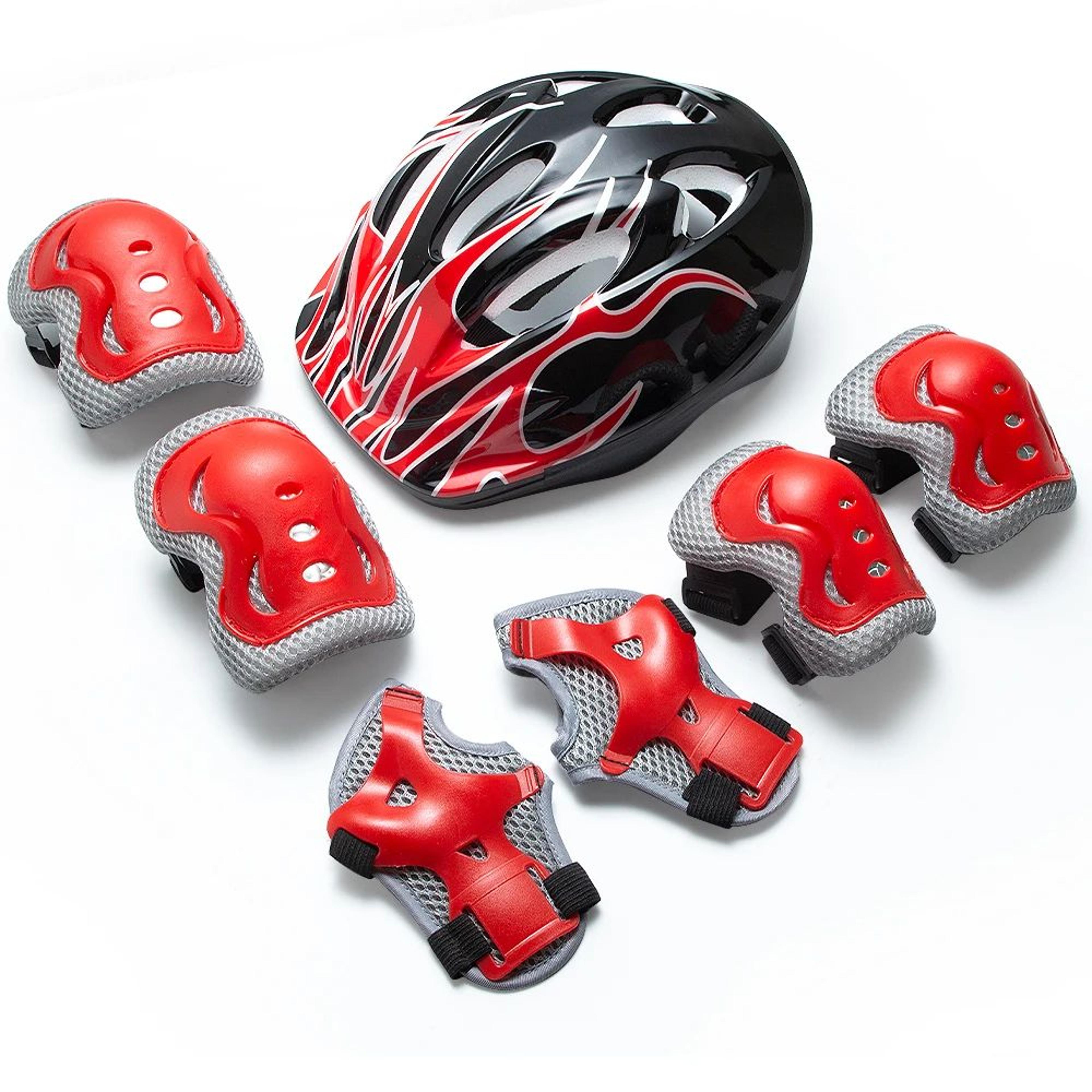 SafeRide Kids Bike Helmet Set With Protective Pads Adjustable Kids Protective Gear For Cycling And  9