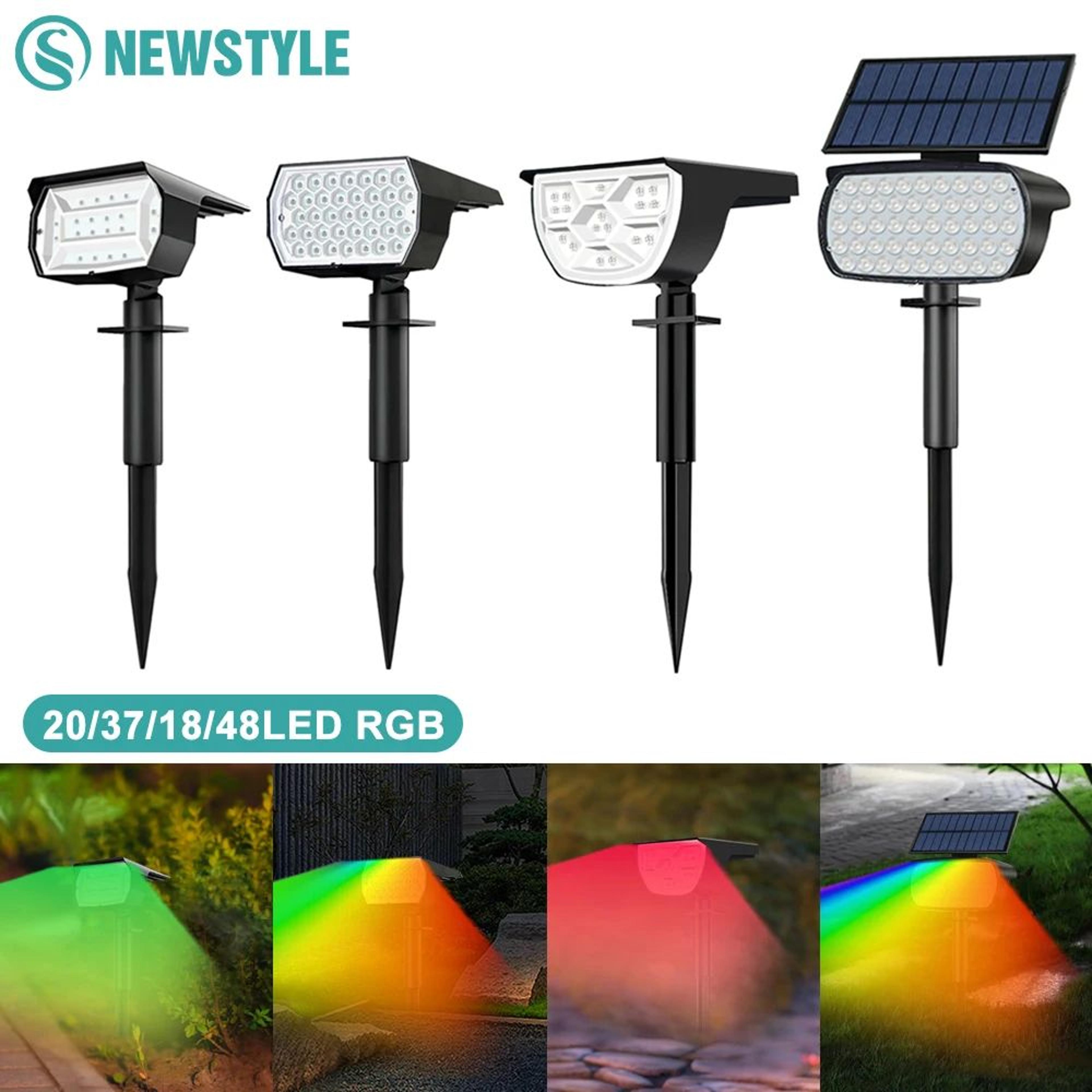rgb solar landscape spotlights for outdoor garden and pathway lighting