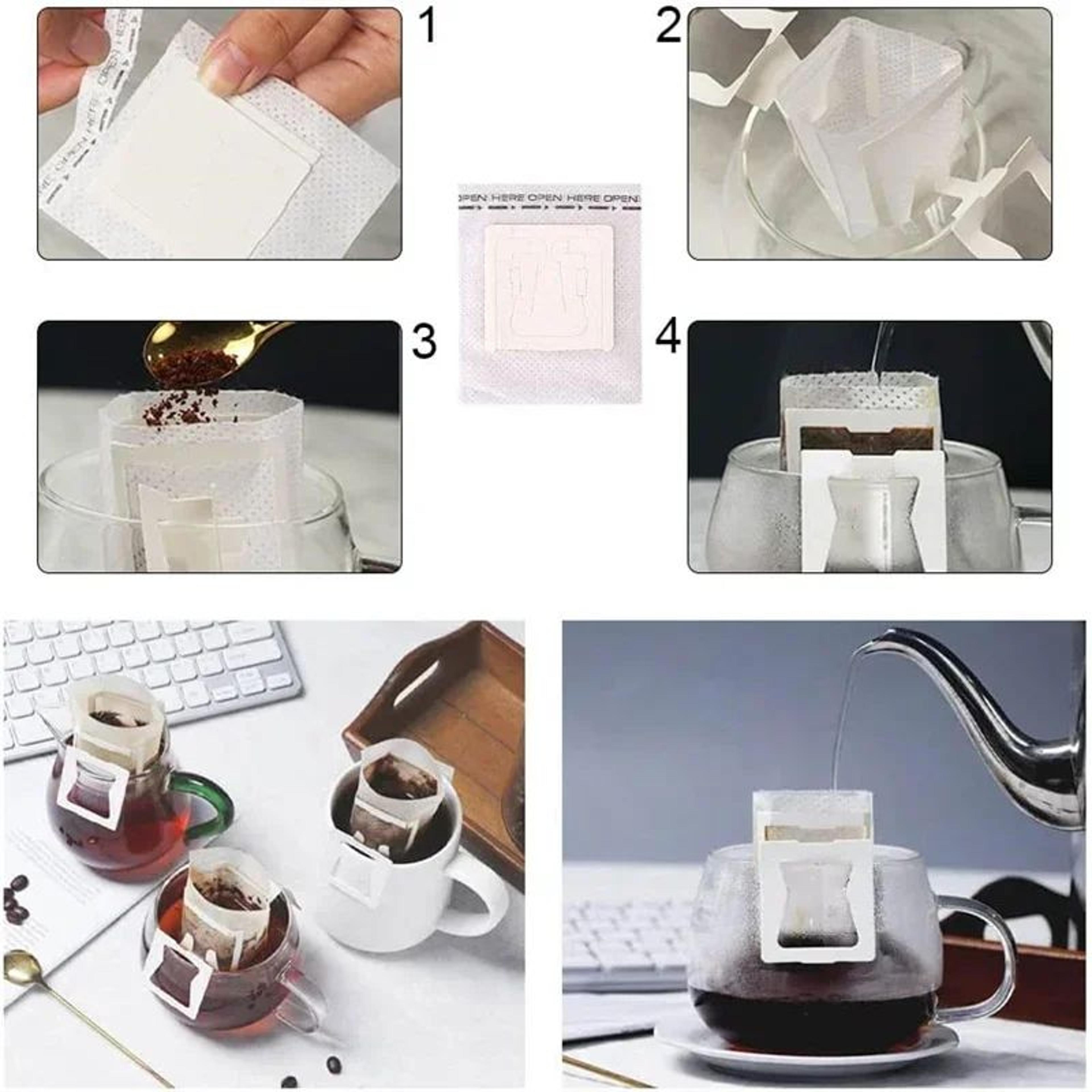 Biodegradable Hanging Ear Coffee Filter Bags For Portable Pour Over Brewing 4