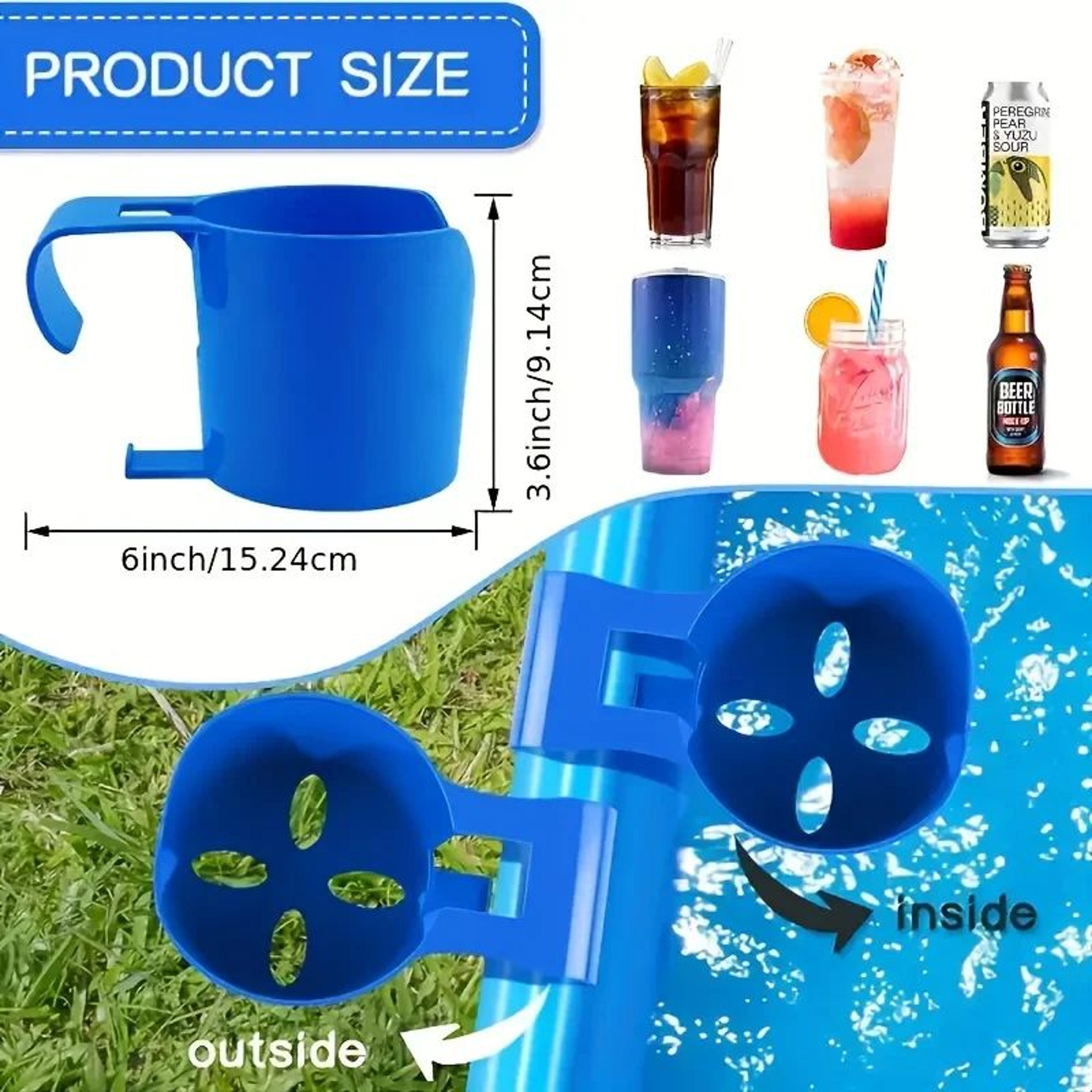 Heavy Duty Poolside Cup Holder No Drill Hanging Drink Organizer 4