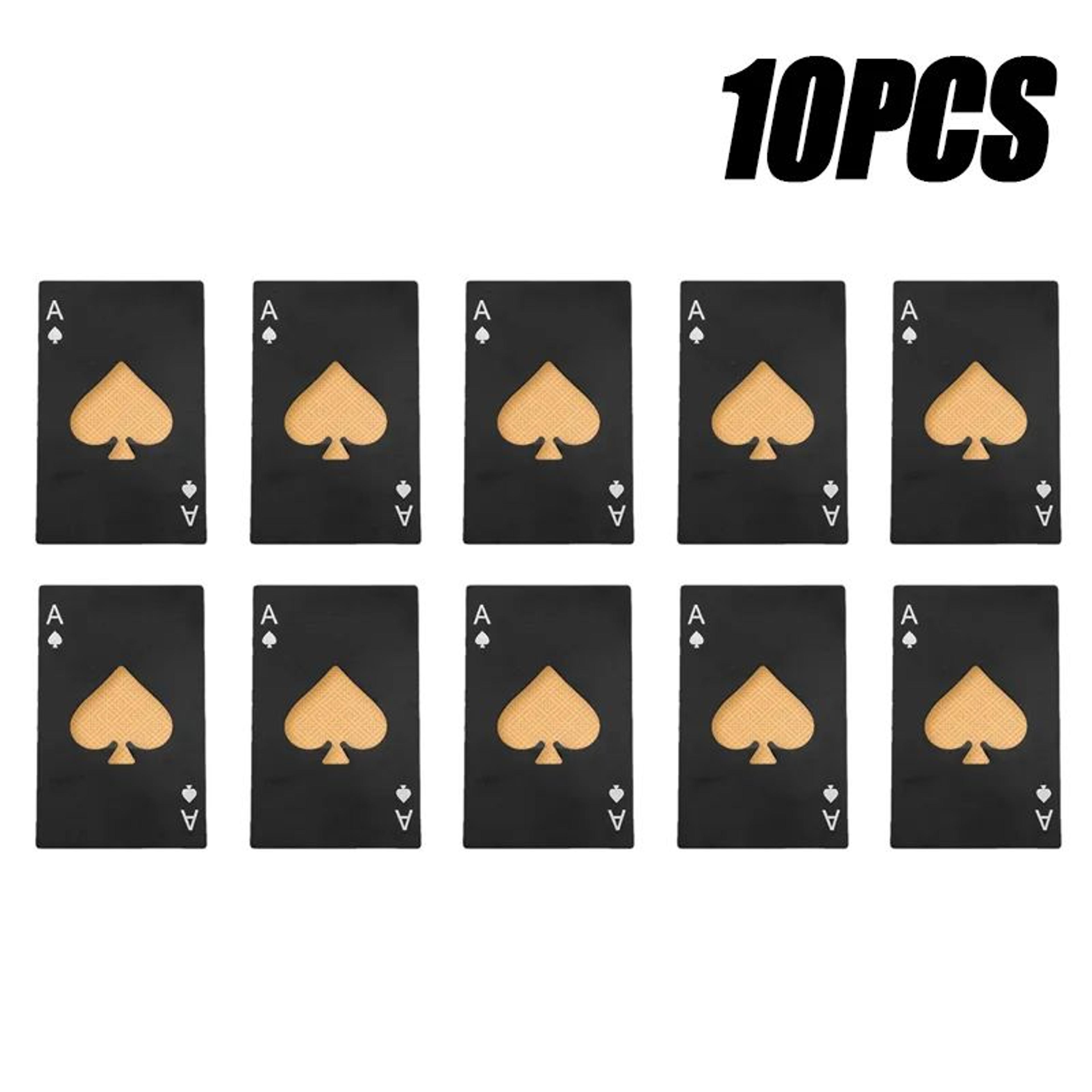20PCS Ace Of Spades Playing Card Bottle Opener Stainless Steel Wallet Size Beer Opener 12