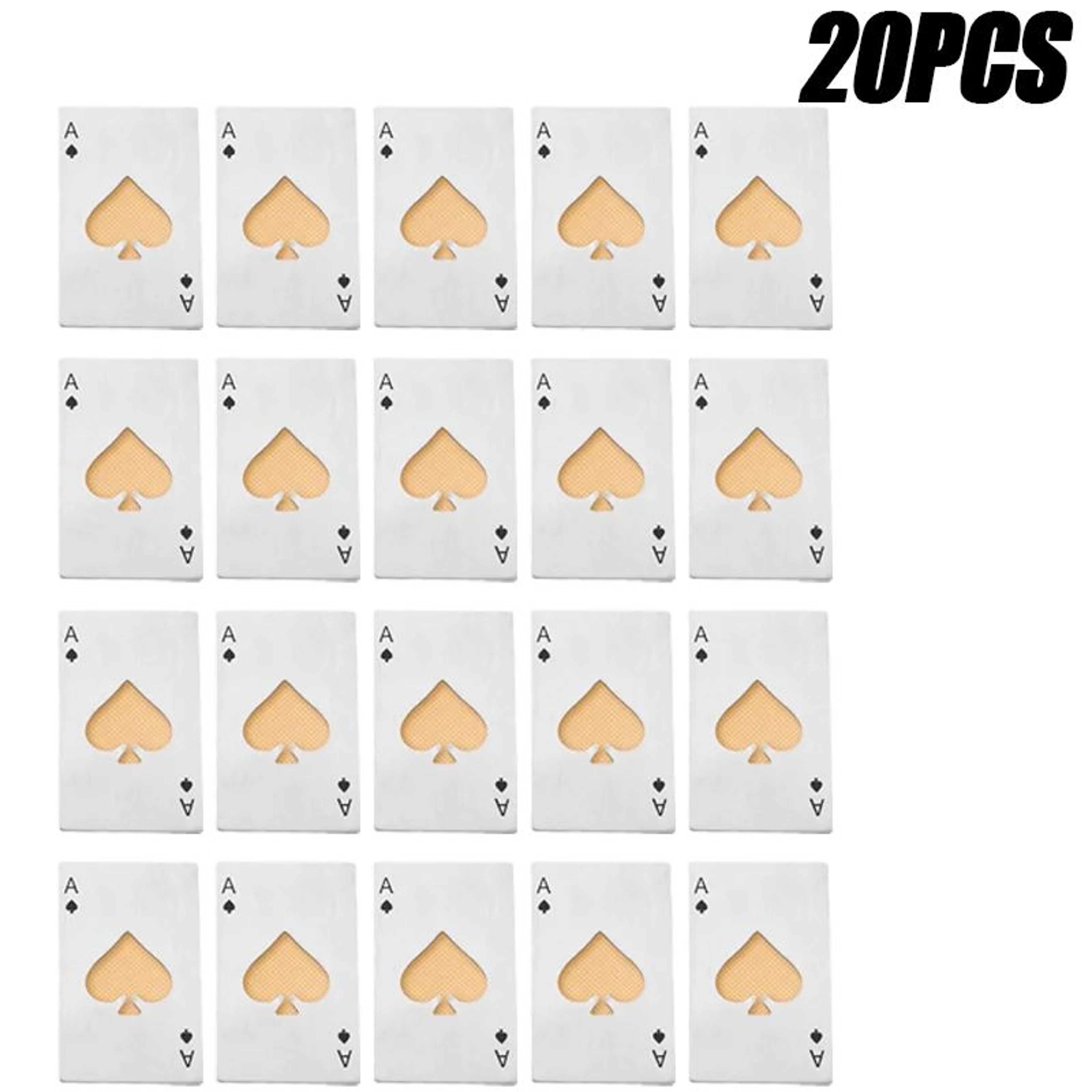 20PCS Ace Of Spades Playing Card Bottle Opener Stainless Steel Wallet Size Beer Opener 15