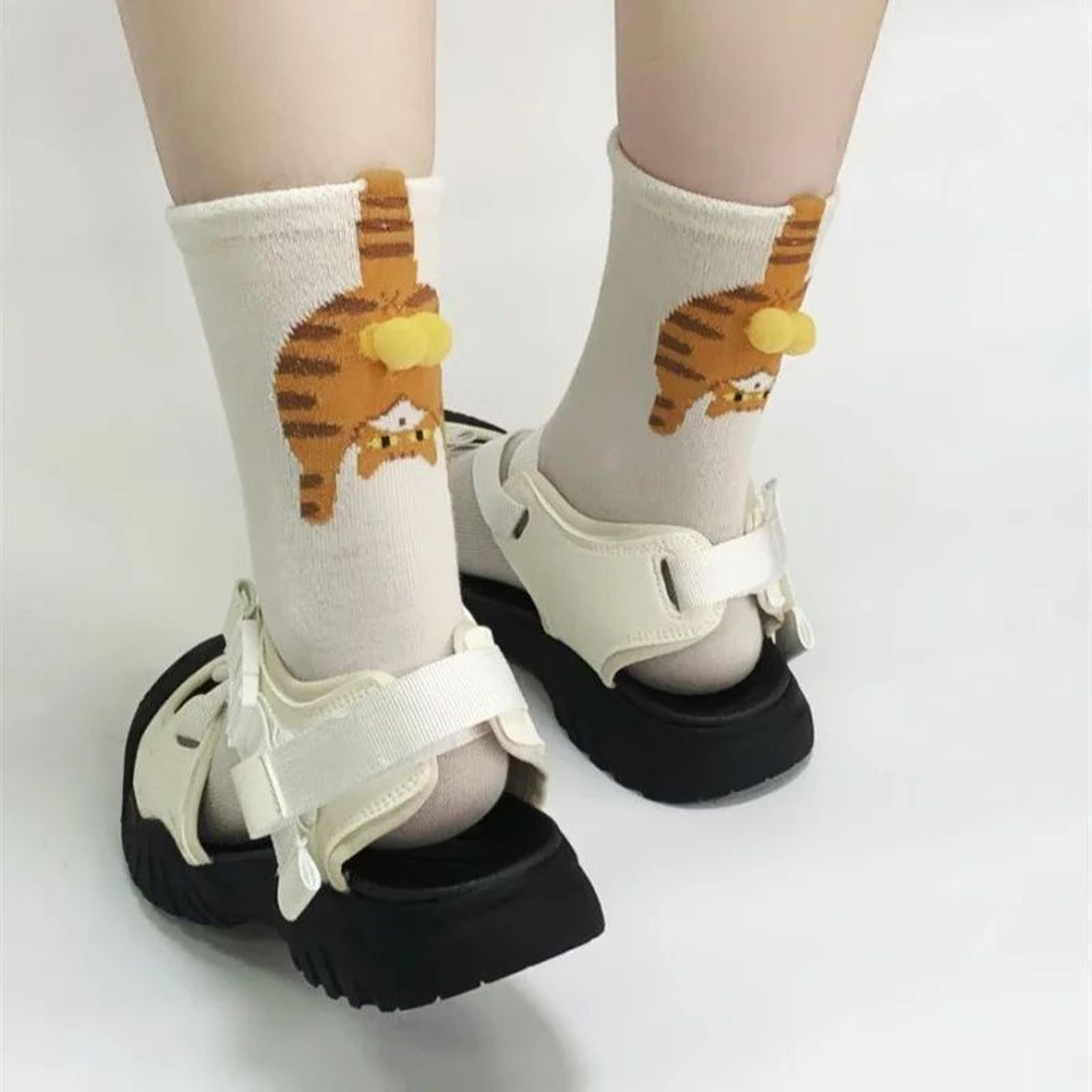 3D Cat Egg Socks Warm Mid Tube Funny Cat Lover Socks 3
