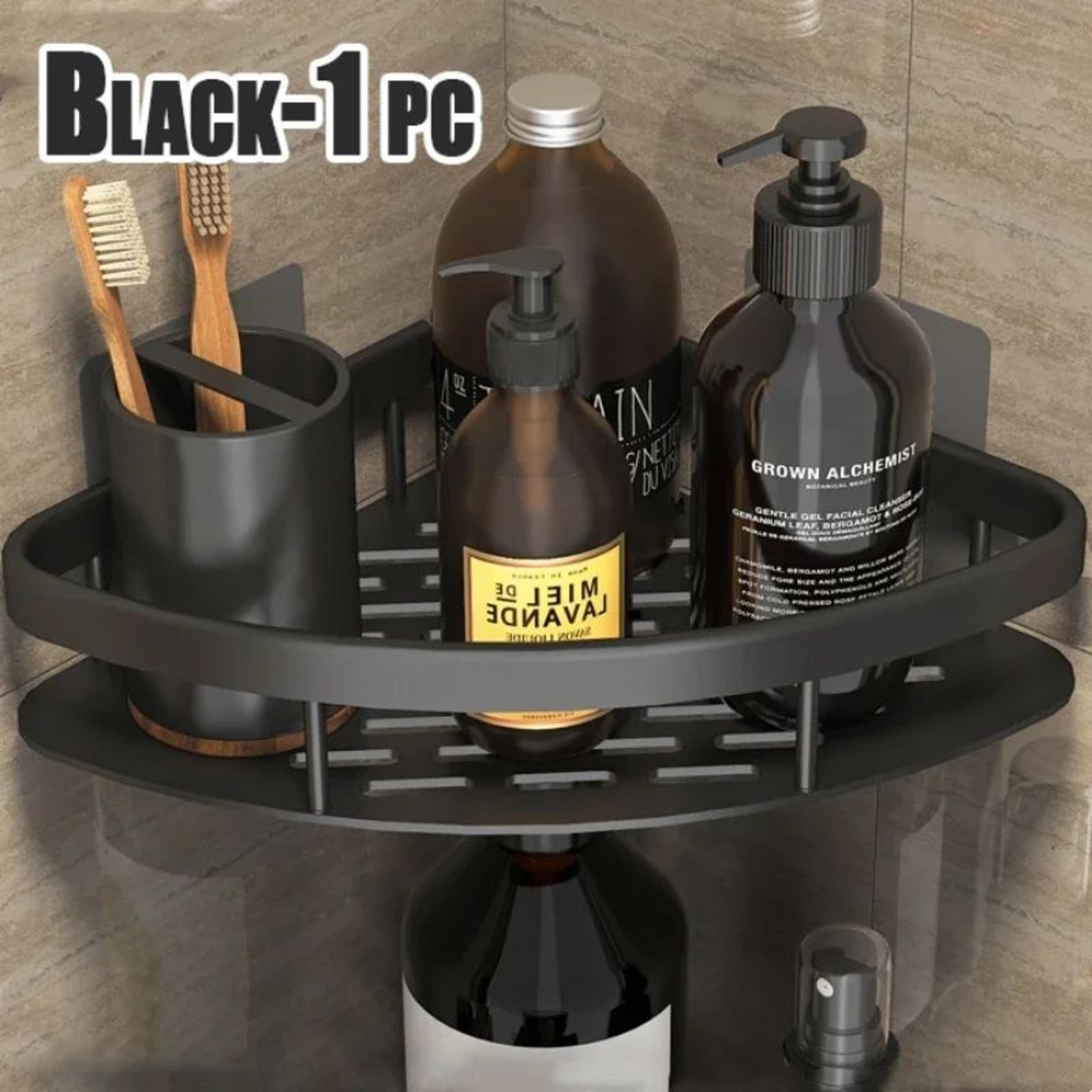 No Drill Aluminum Bathroom Corner Shelf Shower Organizer 6
