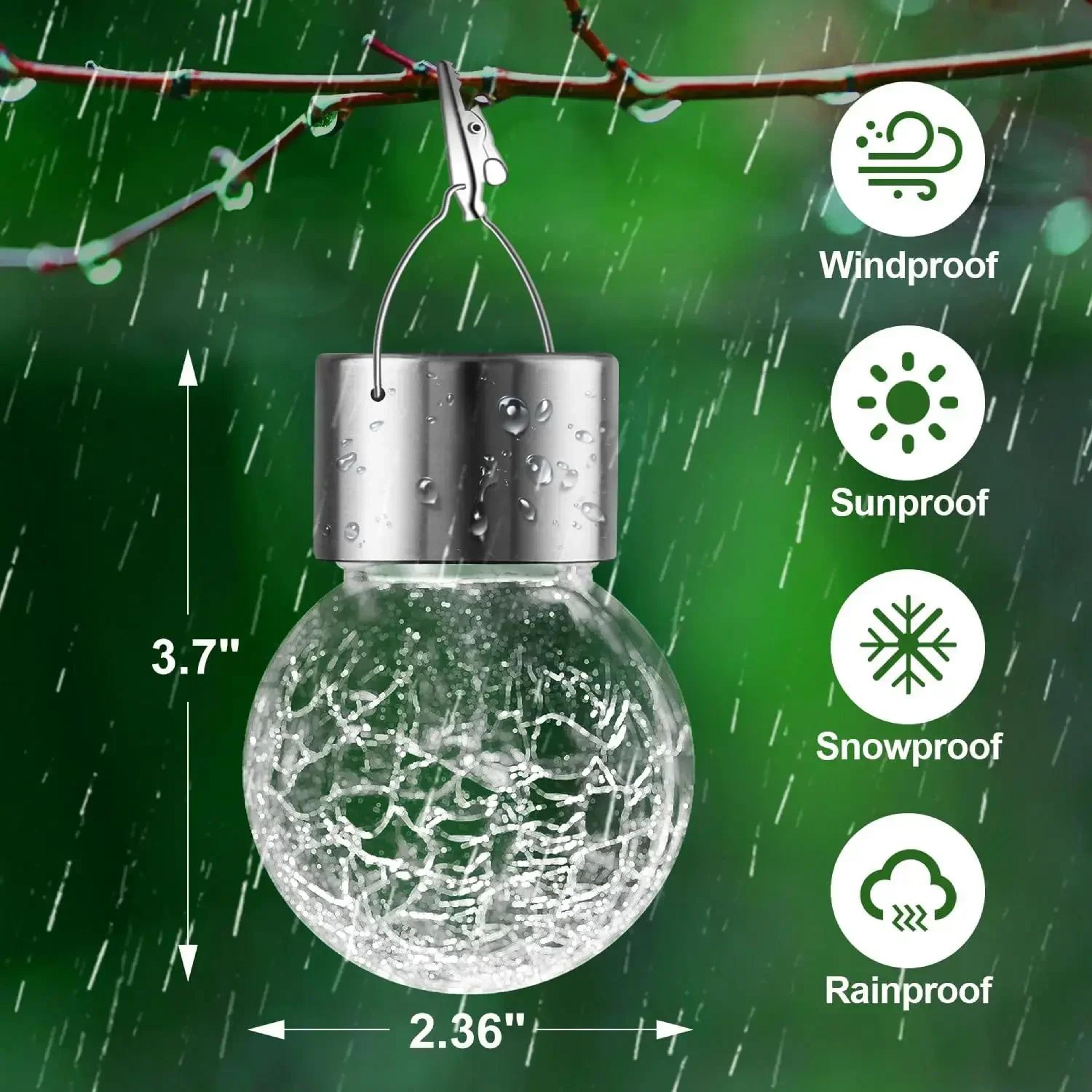 Solar Cracked Glass Ball Hanging Garden Lights 135PCS 5