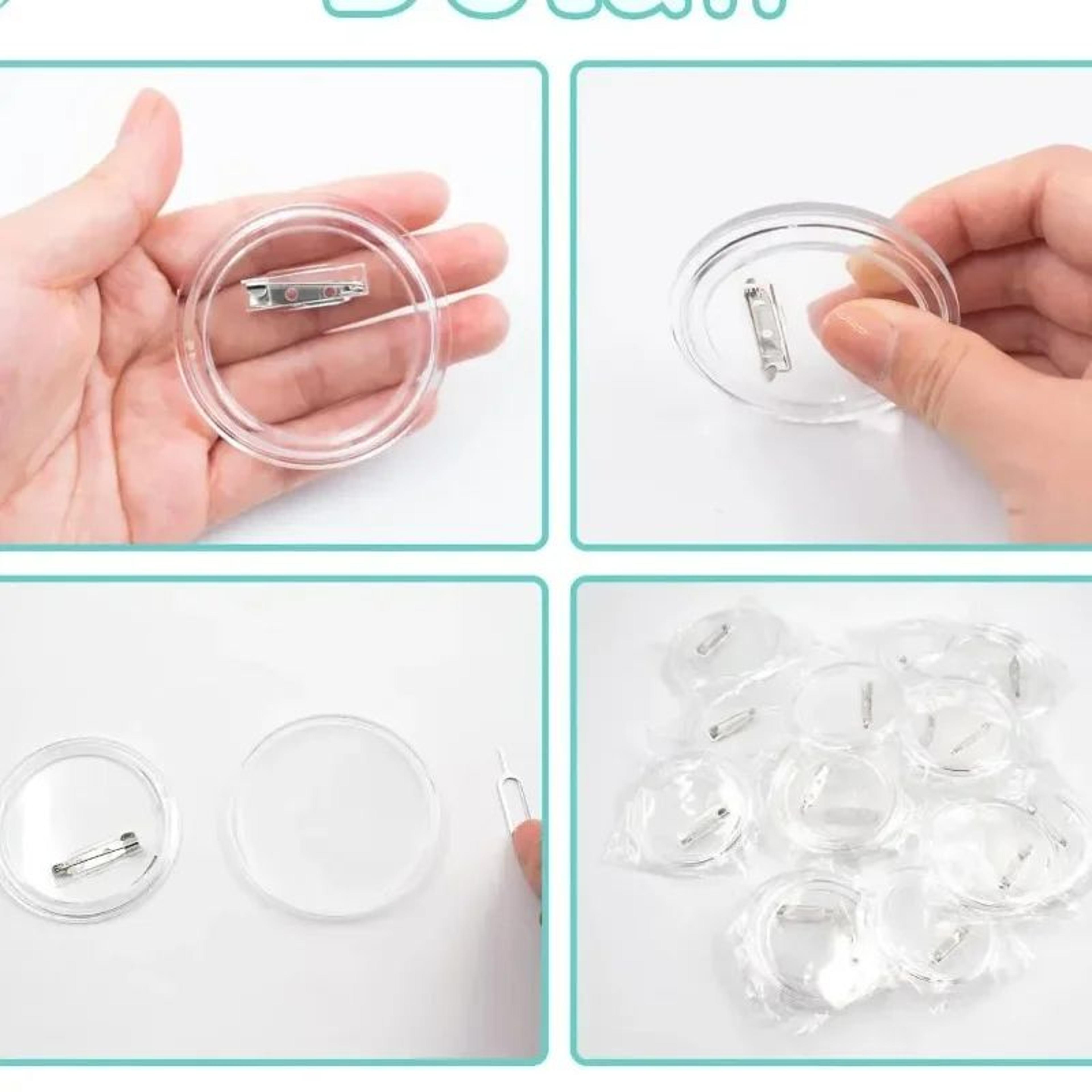 Reusable Clear Acrylic Badge Pins For DIY Custom Buttons 103050PCS 4