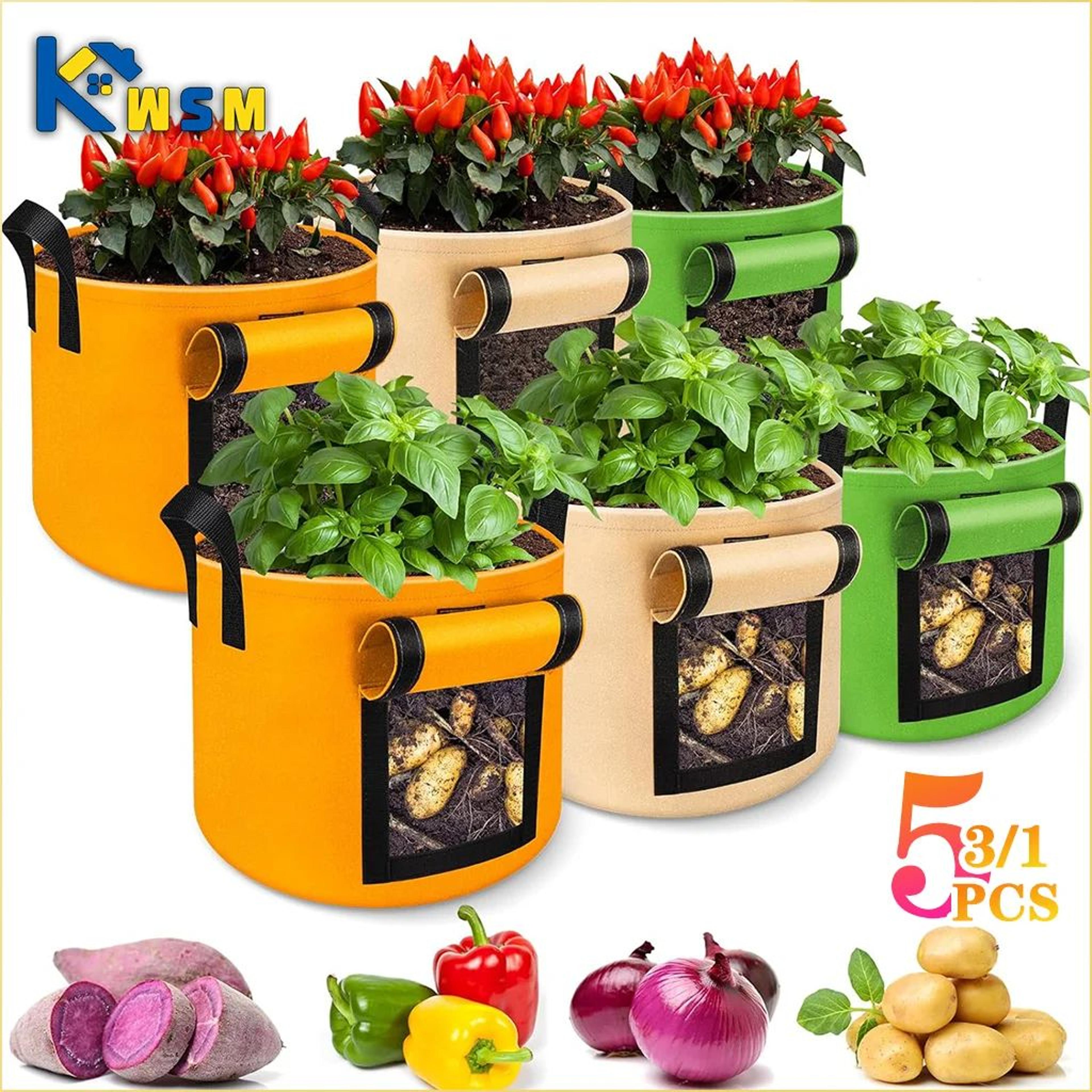 5/10 gallon felt plant grow bags for vegetables and potatoes