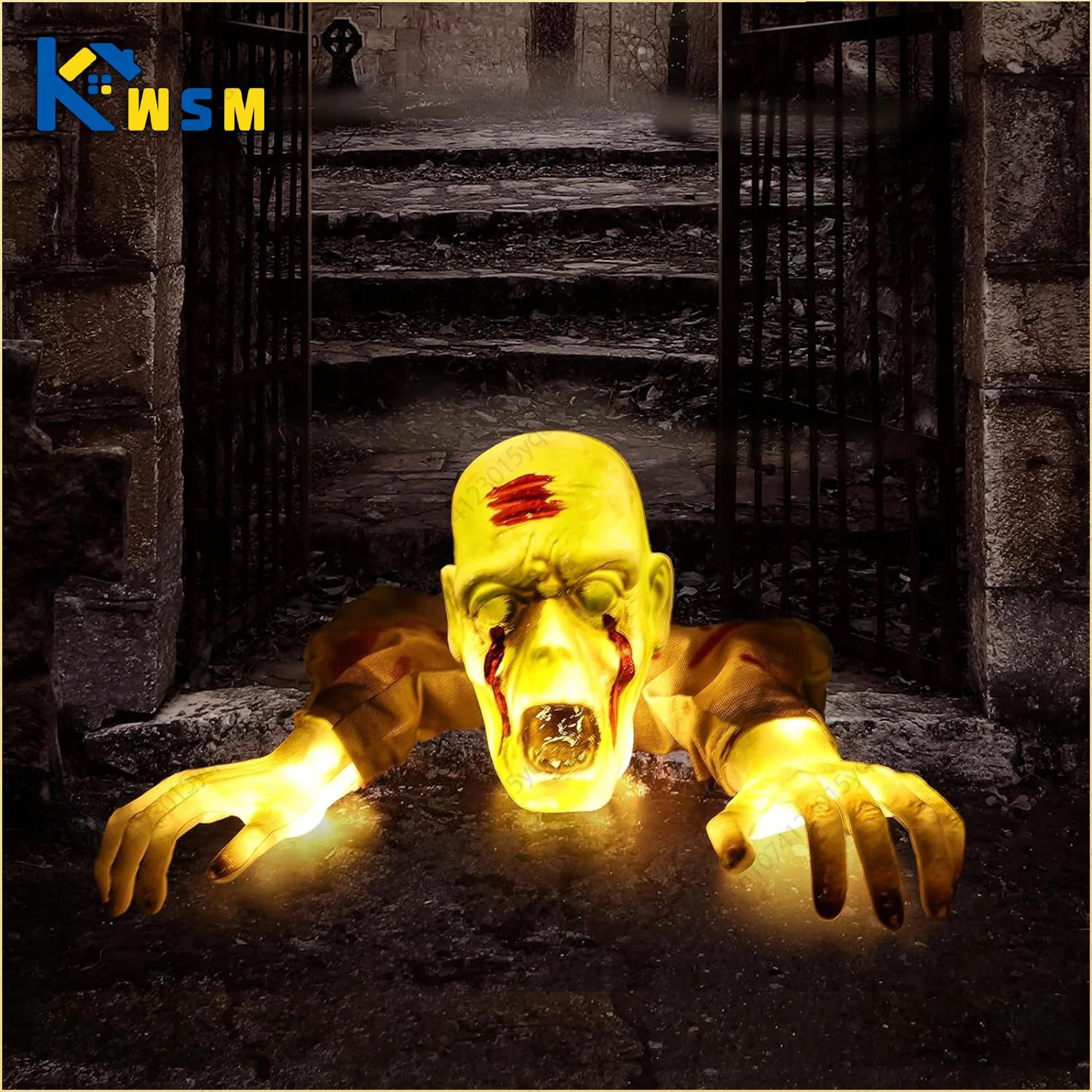 glowing skeleton hand halloween ground stake light