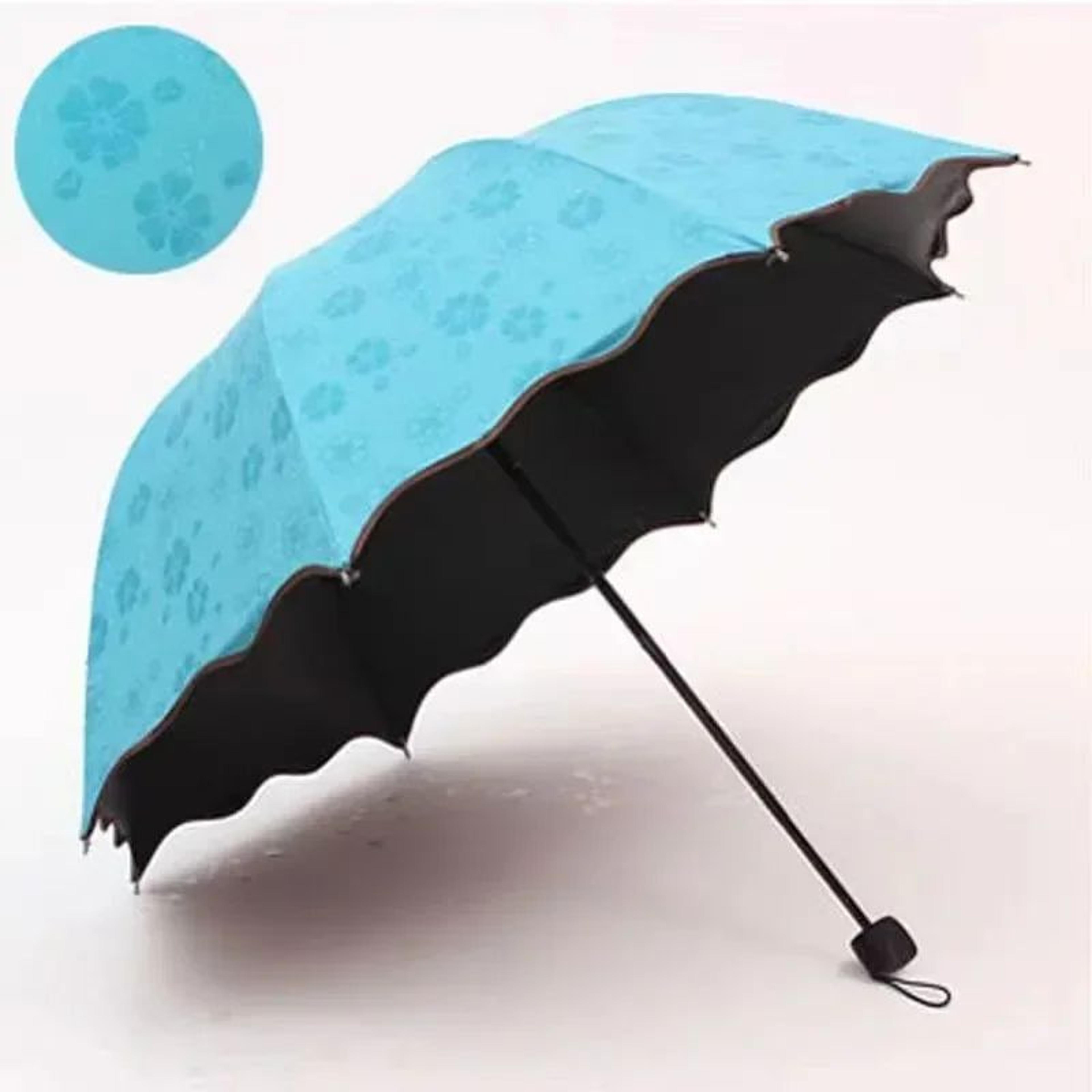Water Bloom UV Protection Folding Umbrella For Sun And Rain 1