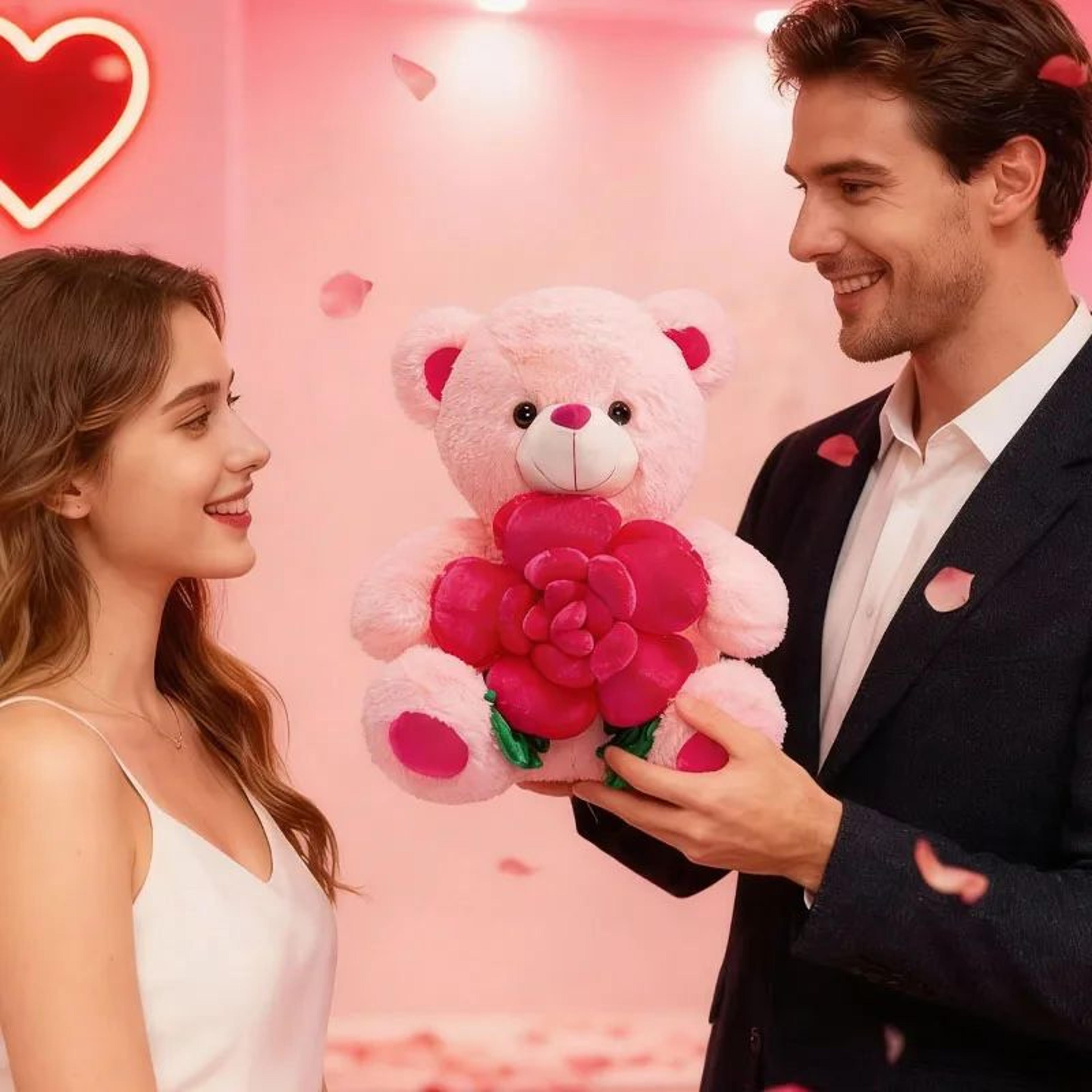 Romantic Rose Teddy Bear Plush Gift For Her 5