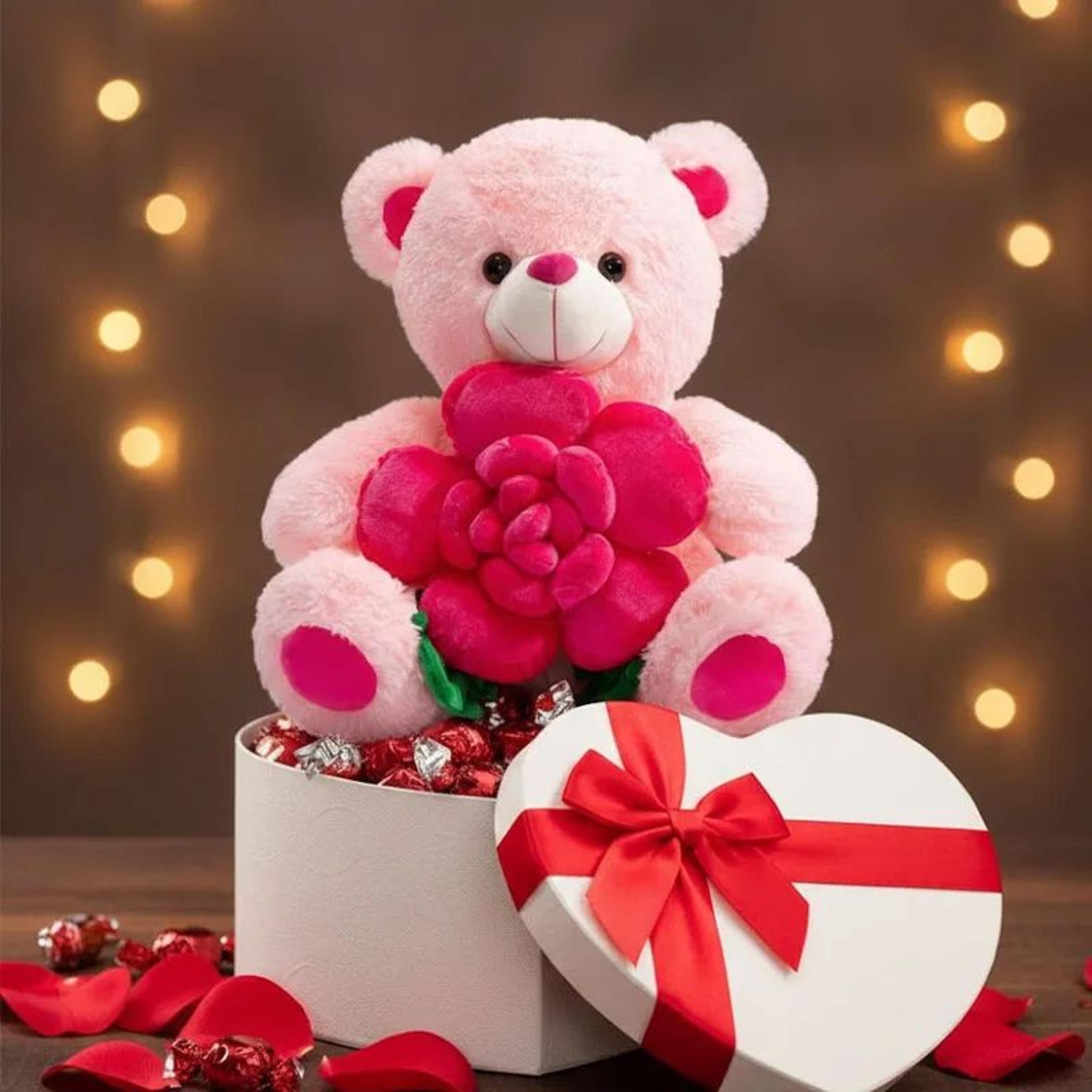 Romantic Rose Teddy Bear Plush Gift For Her 3
