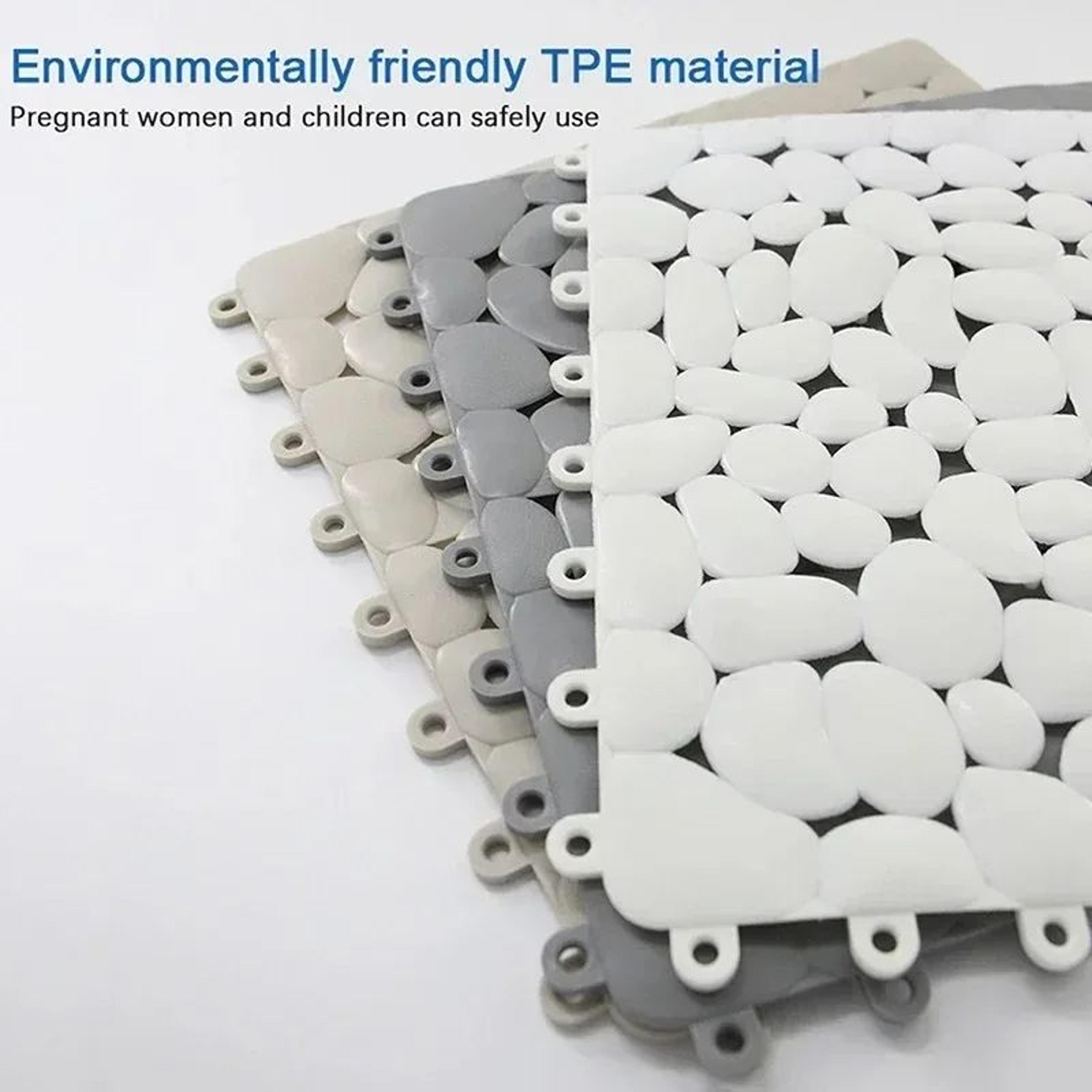 Interlocking Pebble NonSlip Shower Mat 118 Inch Waterproof Bathroom Floor Tiles 3