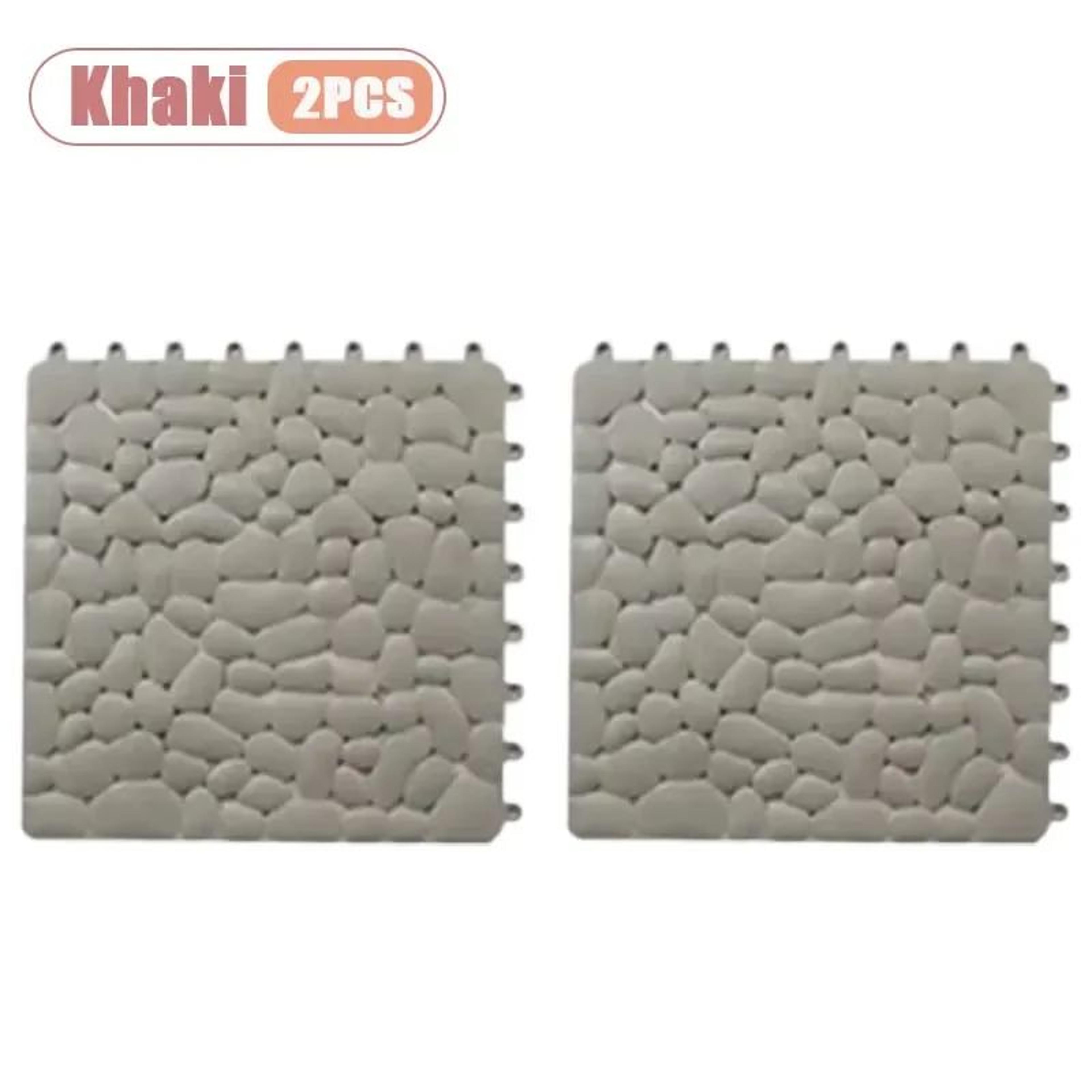 Interlocking Pebble NonSlip Shower Mat 118 Inch Waterproof Bathroom Floor Tiles 16