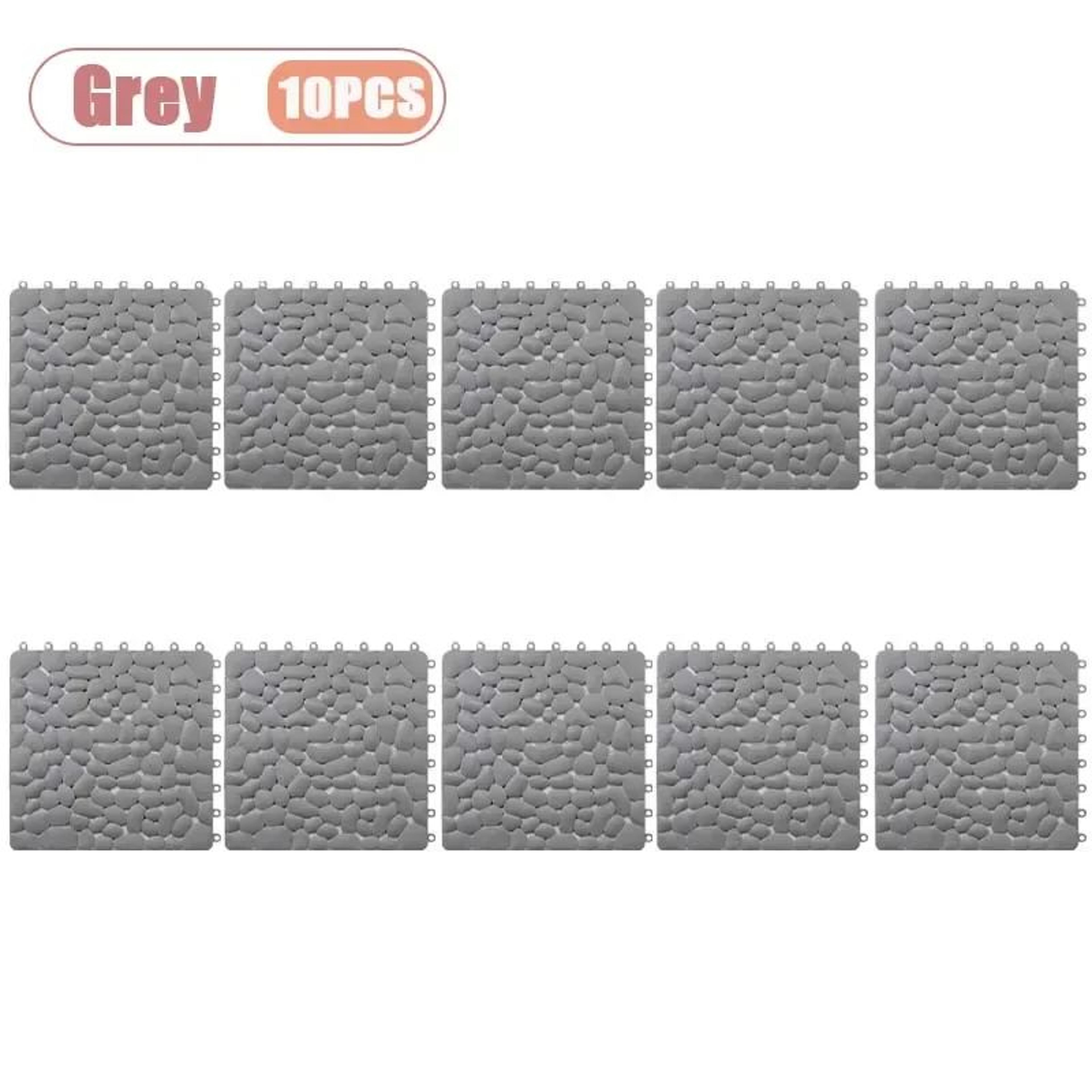 Interlocking Pebble NonSlip Shower Mat 118 Inch Waterproof Bathroom Floor Tiles 12