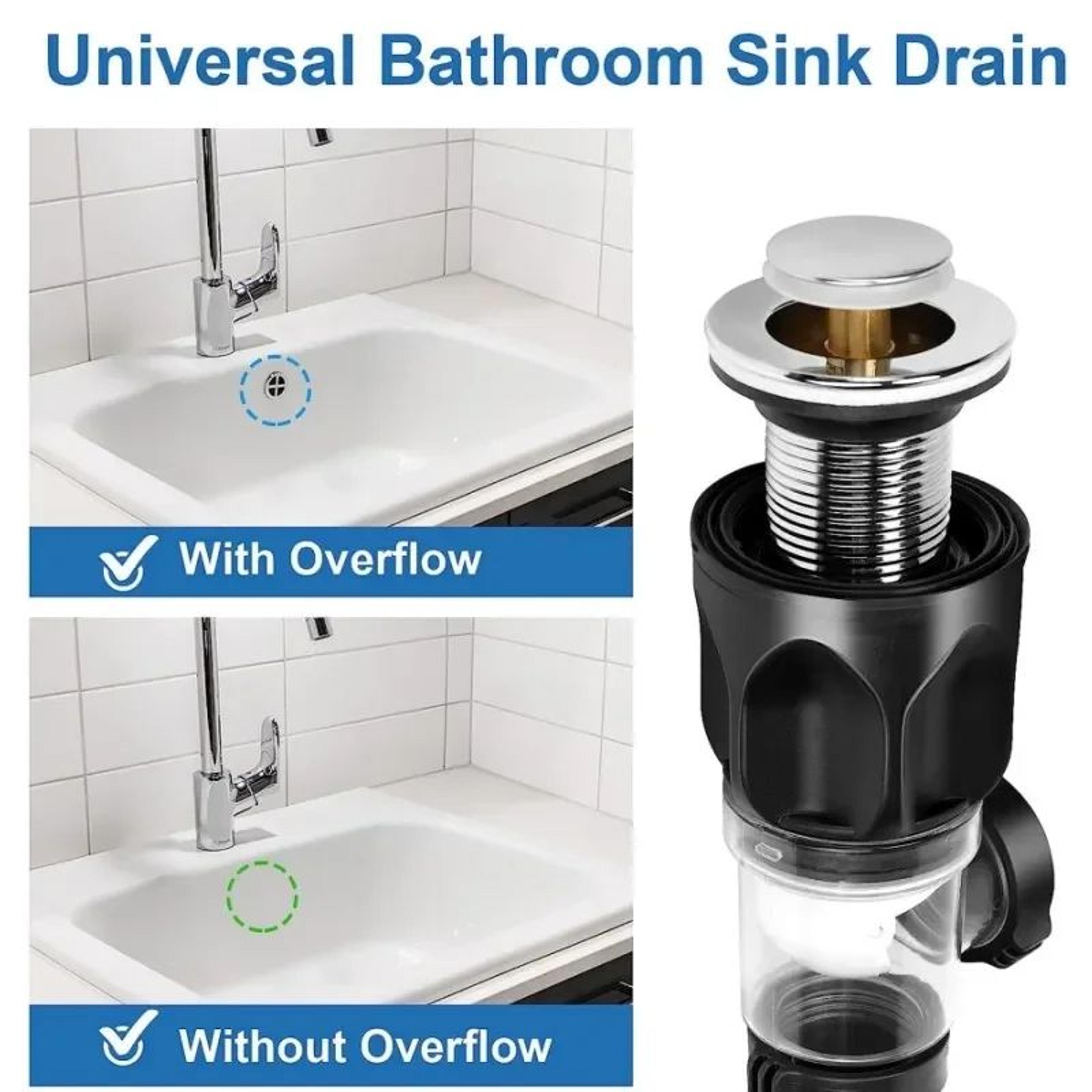FlipTop AntiOdor Sink Drain With Flexible AntiClog Pipe 4