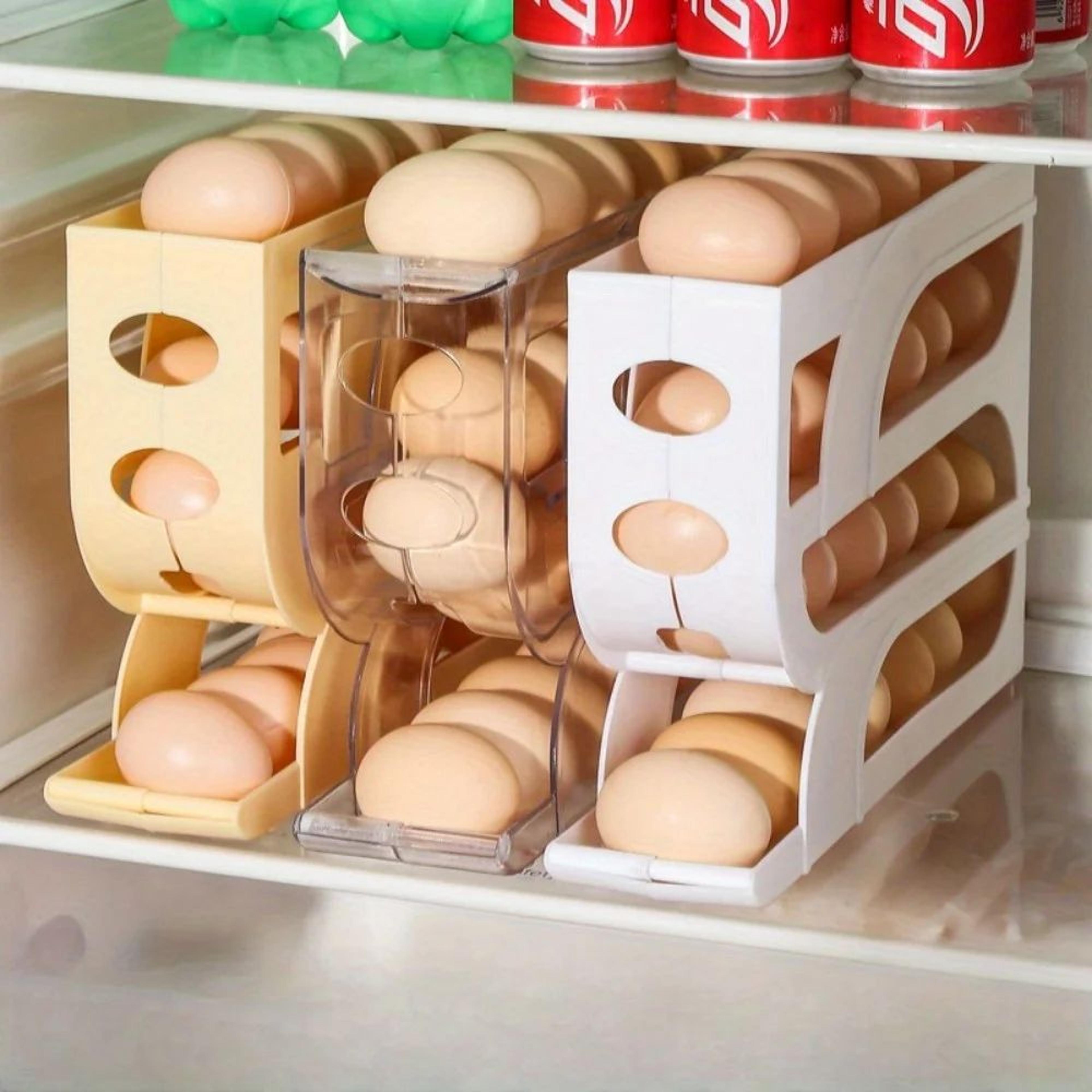 automatic rolling egg dispenser tray for refrigerator
