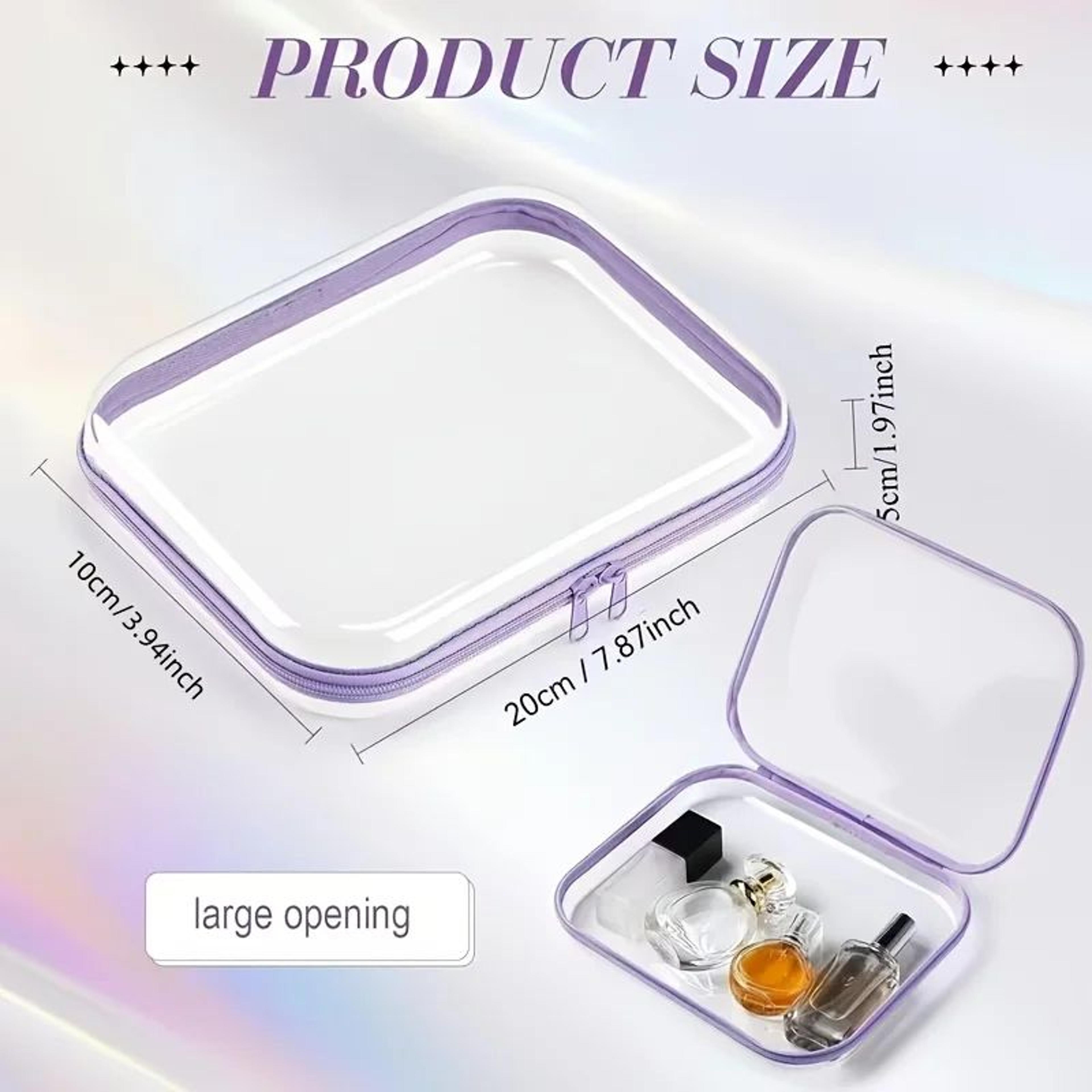 Clear Hard Shell Zipper Case Waterproof Travel Toiletry And Makeup Organizer 5