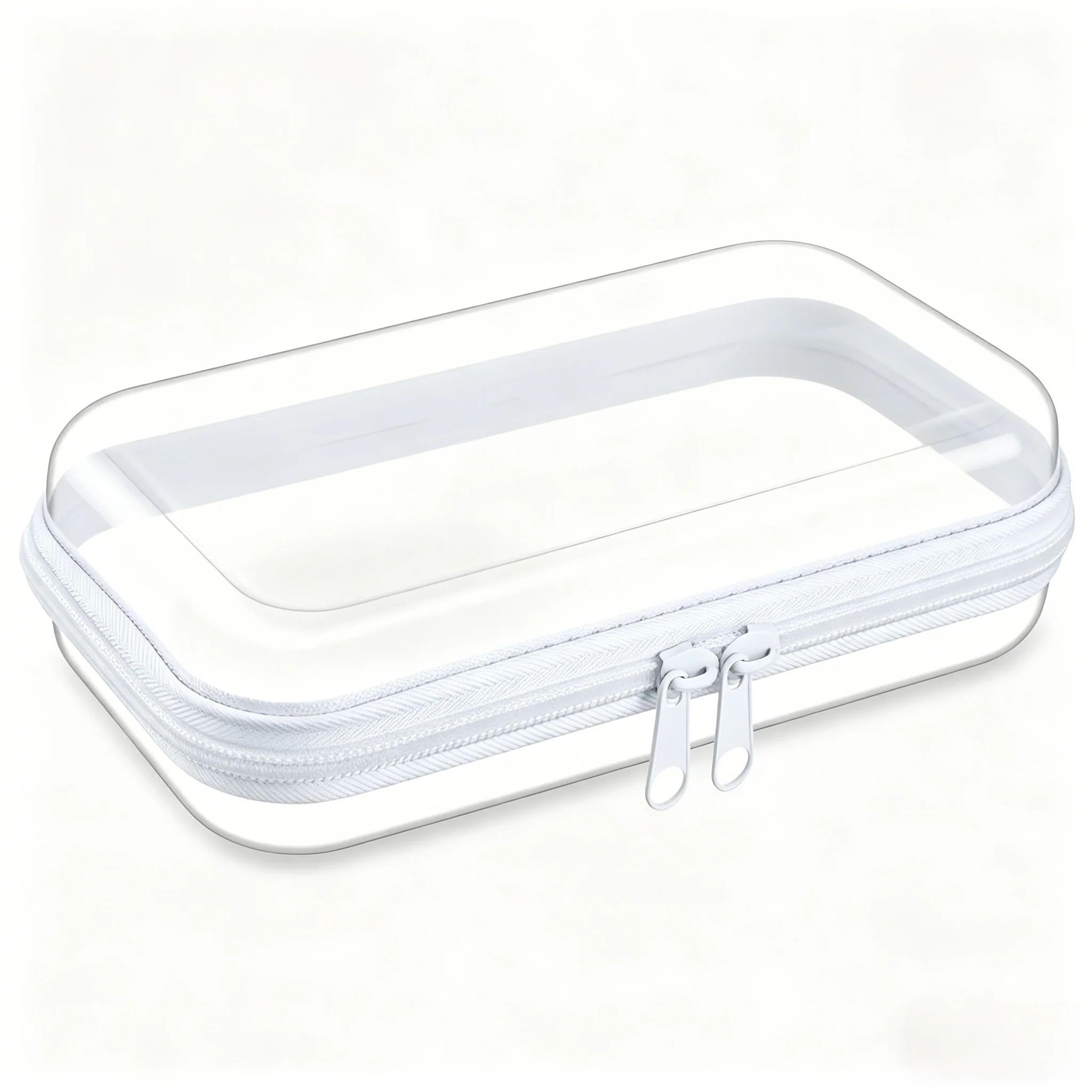 Clear Hard Shell Zipper Case Waterproof Travel Toiletry And Makeup Organizer 7
