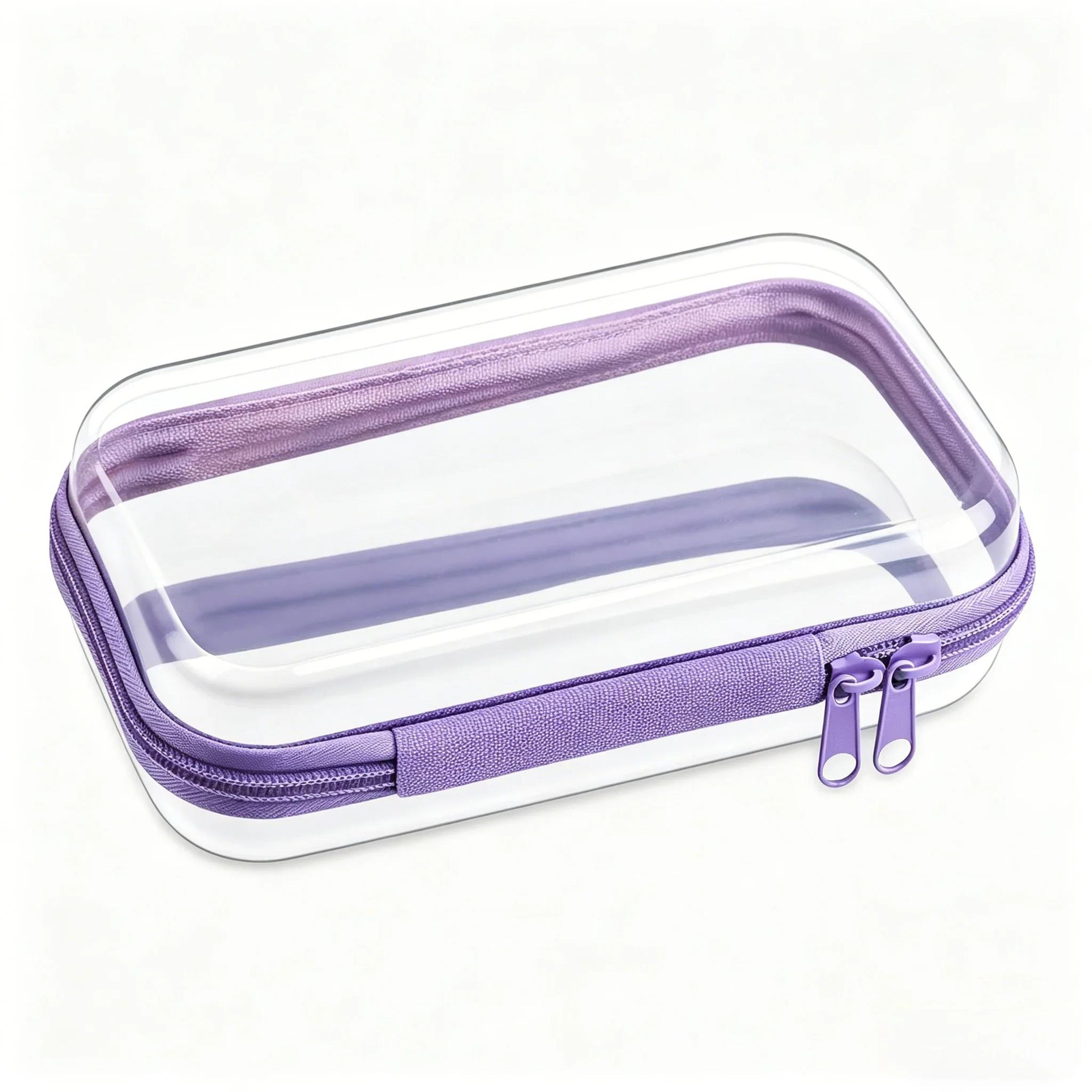 Clear Hard Shell Zipper Case Waterproof Travel Toiletry And Makeup Organizer 9