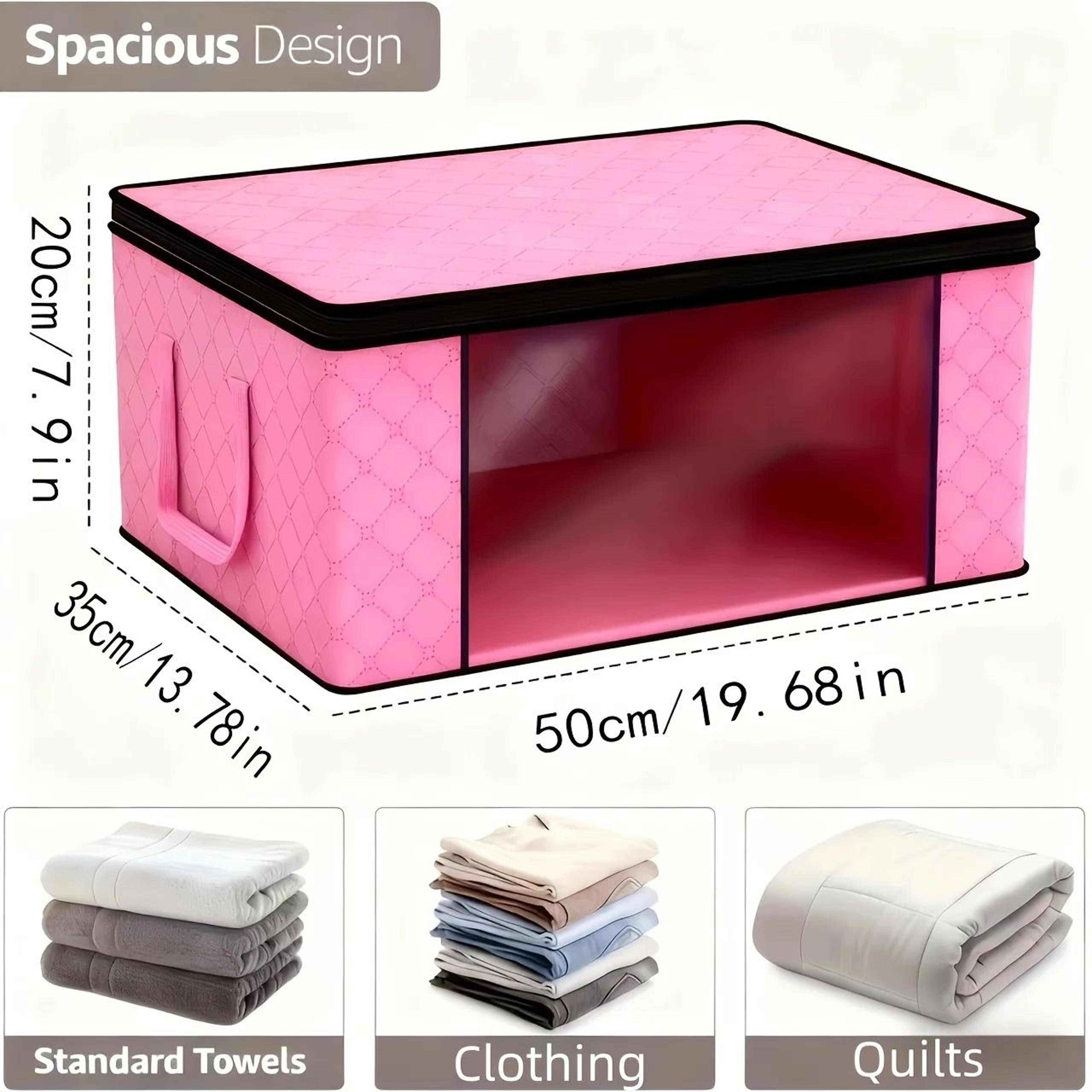 Foldable Clothes Storage Bags With Clear Window For Blankets Bedding And Closet Organization 5
