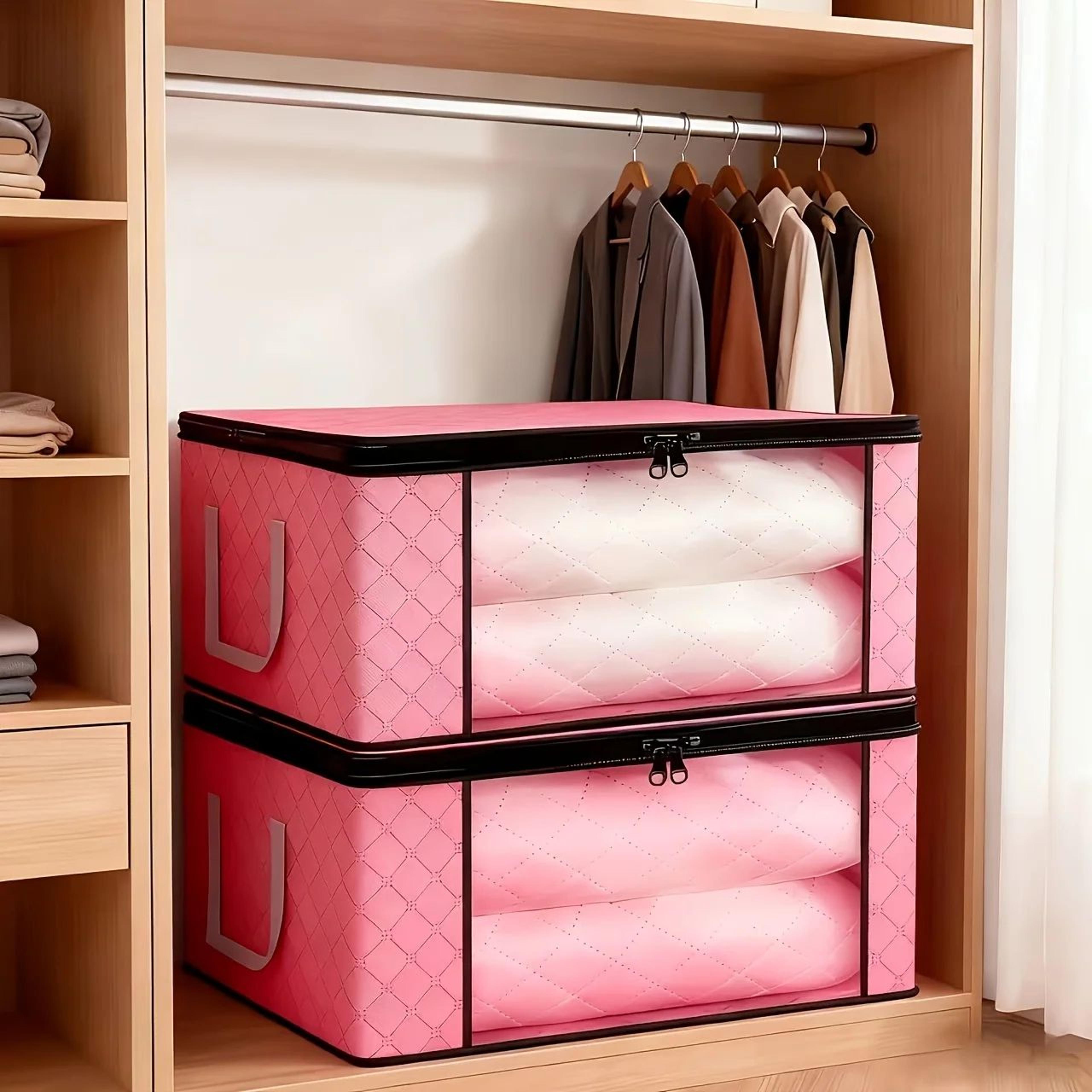 Foldable Clothes Storage Bags With Clear Window For Blankets Bedding And Closet Organization 2