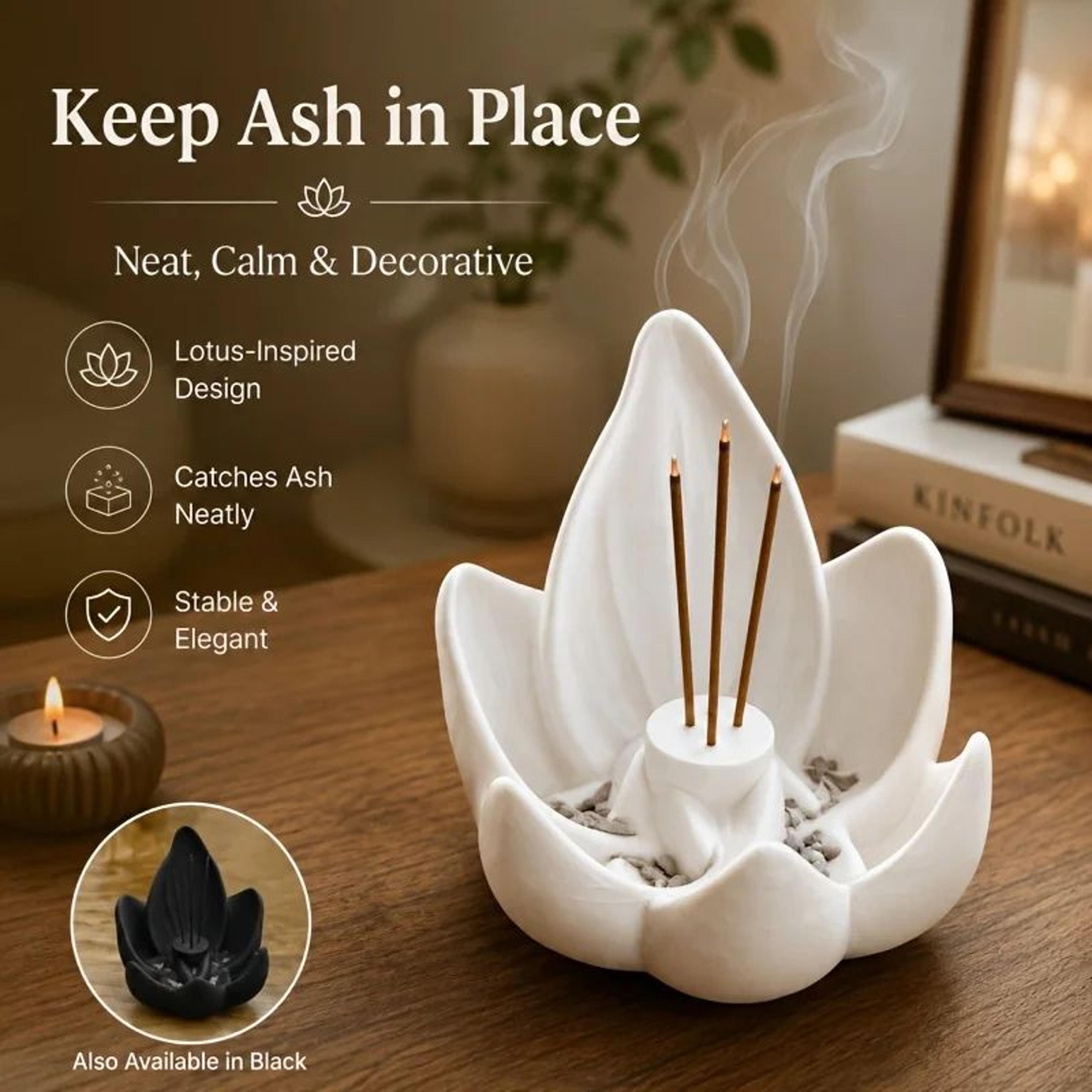 Lotus Incense Holder For Sticks Zen Aromatherapy Home Decor 5