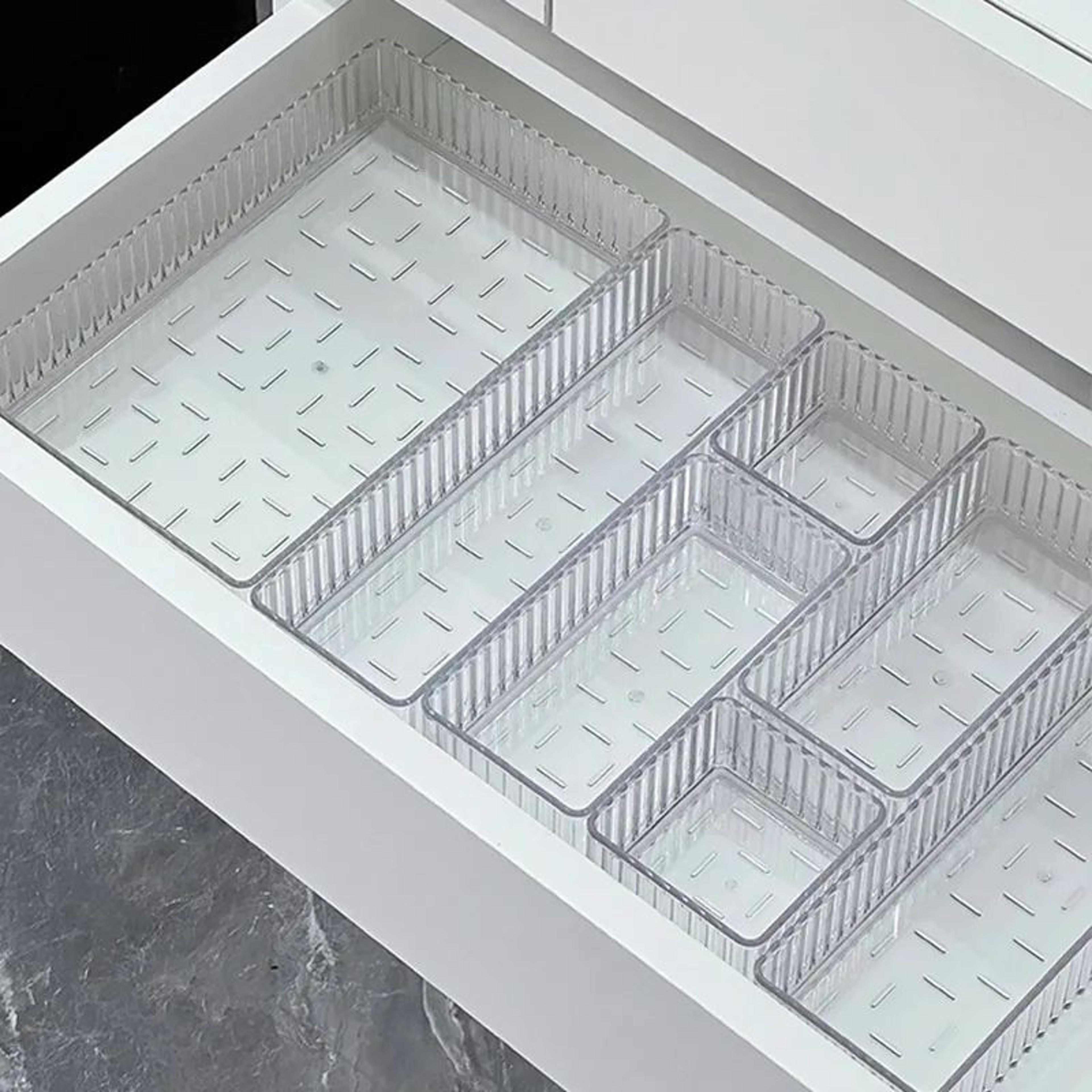Clear Stackable Drawer Organizer Trays For Makeup Vanity And Home Storage 3
