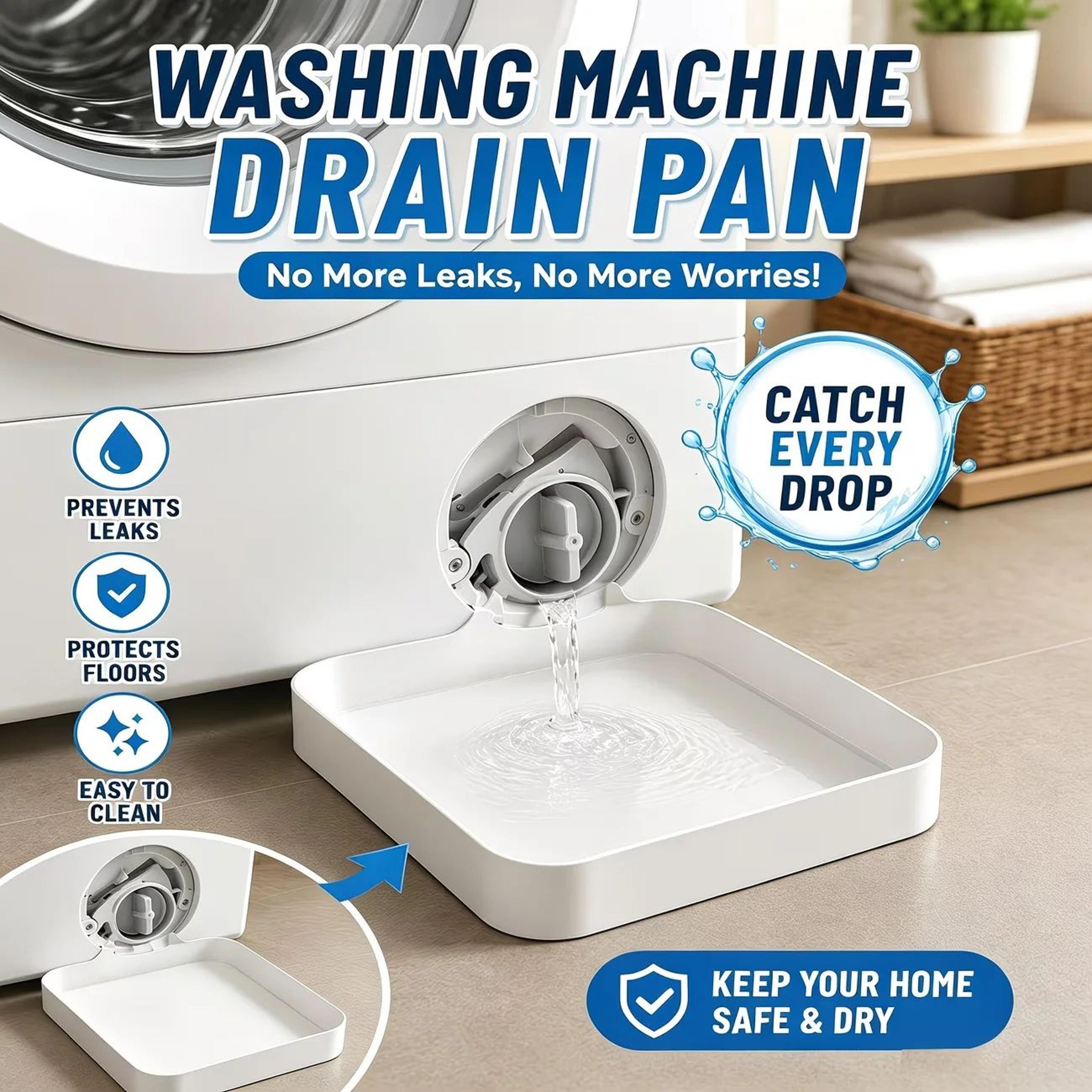 Washing Machine Drain Funnel Water Catch Tray For Lint Filter Cleaning 3