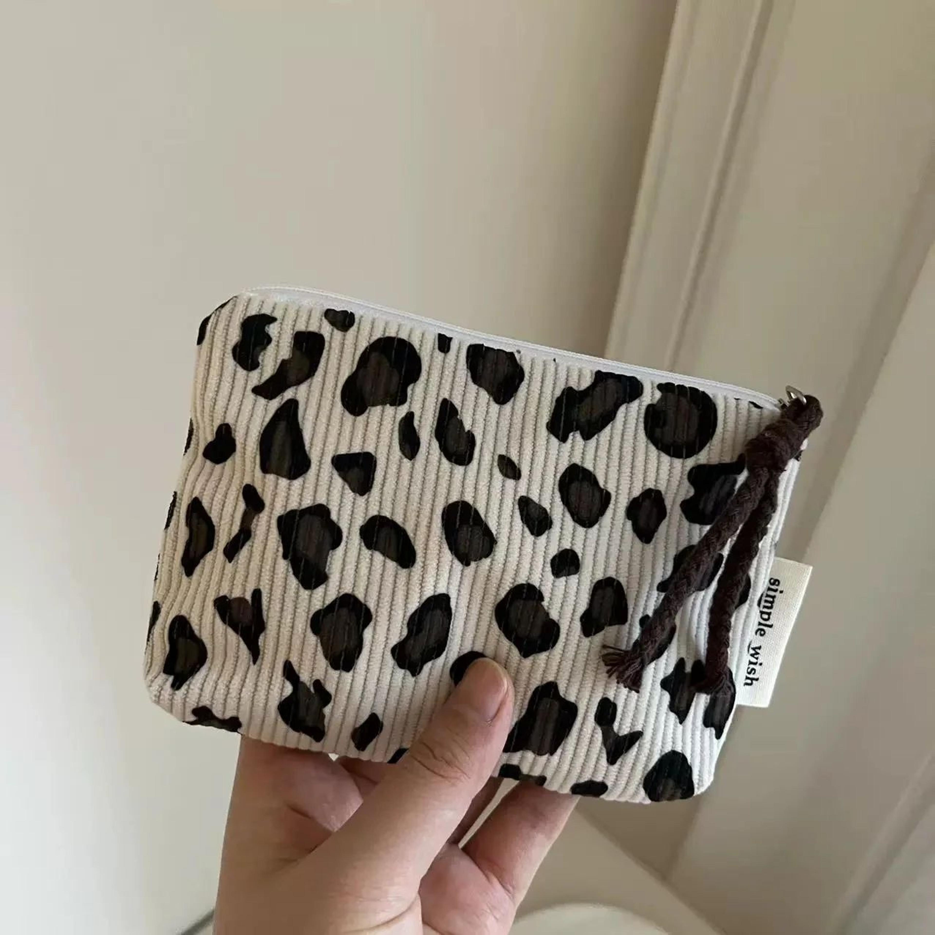 Vintage Leopard Corduroy Mini Coin Purse And Travel Storage Pouch 7