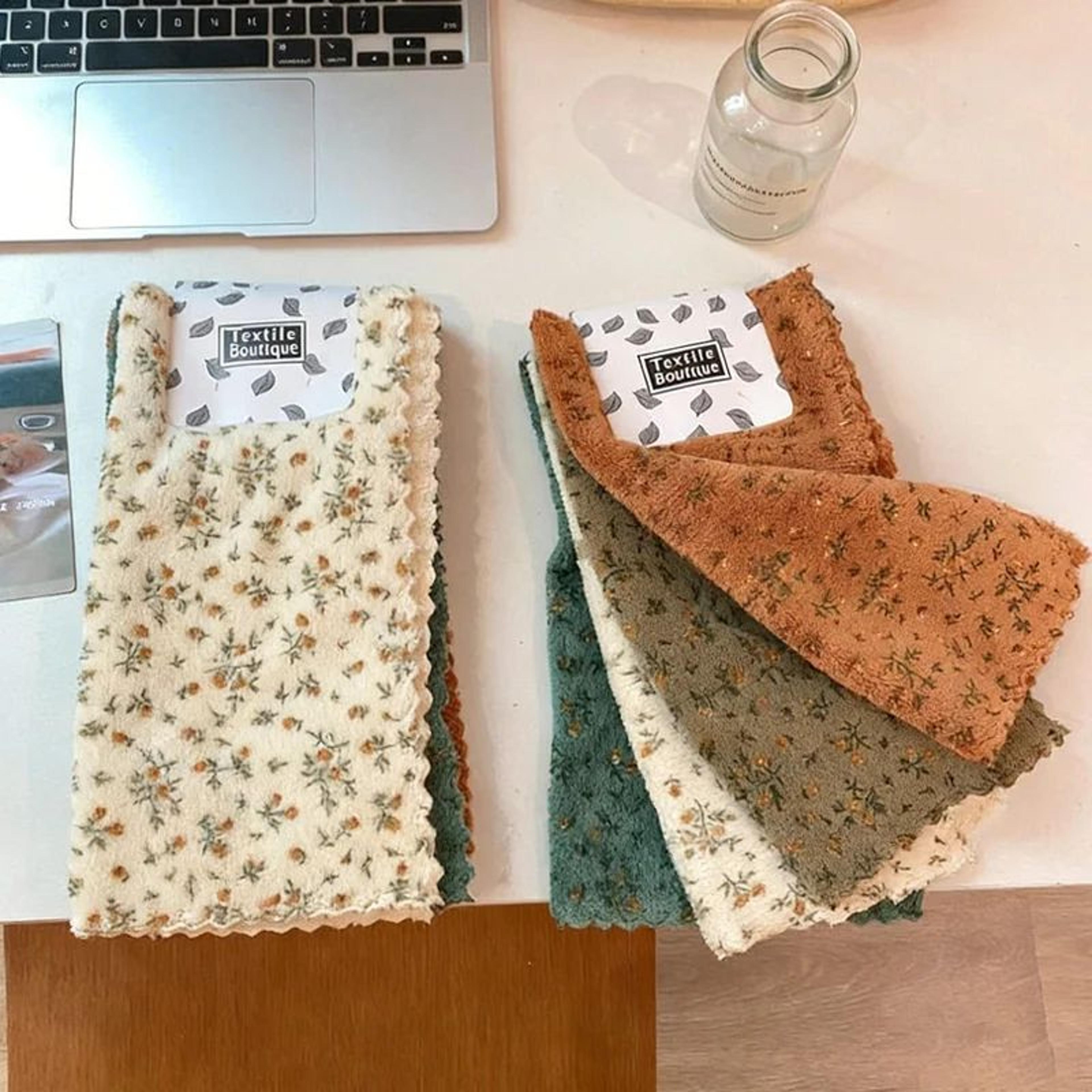 4PCS Floral QuickDry Reusable Kitchen Cleaning Cloths 3